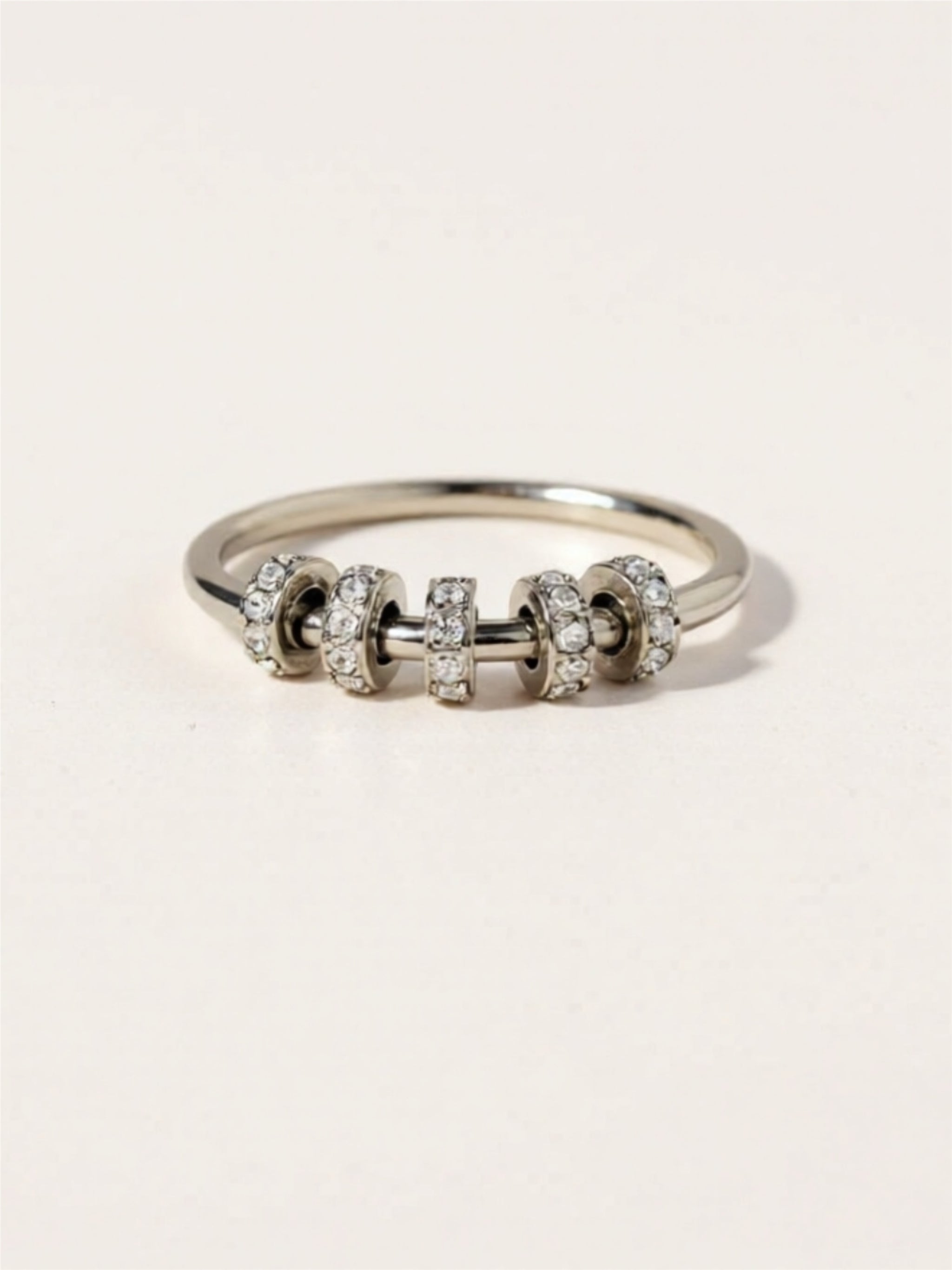 Inlaid CZ 925 Sterling Silver Ring