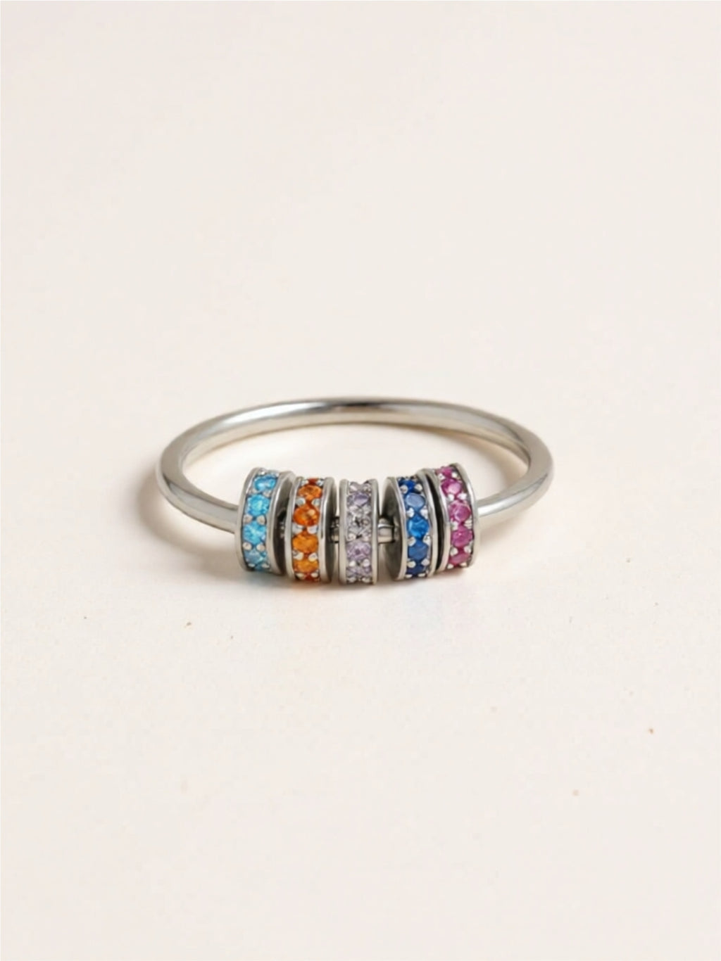 Inlaid CZ 925 Sterling Silver Ring