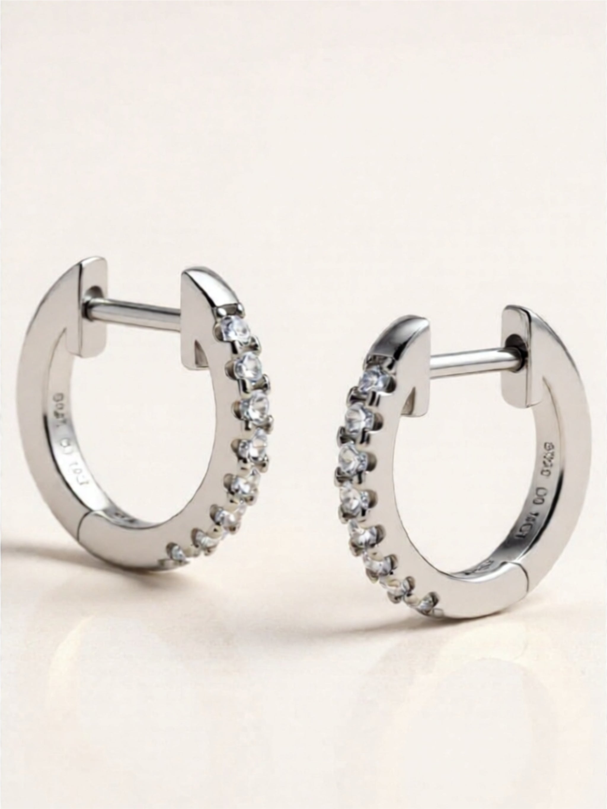 Moissanite 925 Sterling Silver Huggie Earrings
