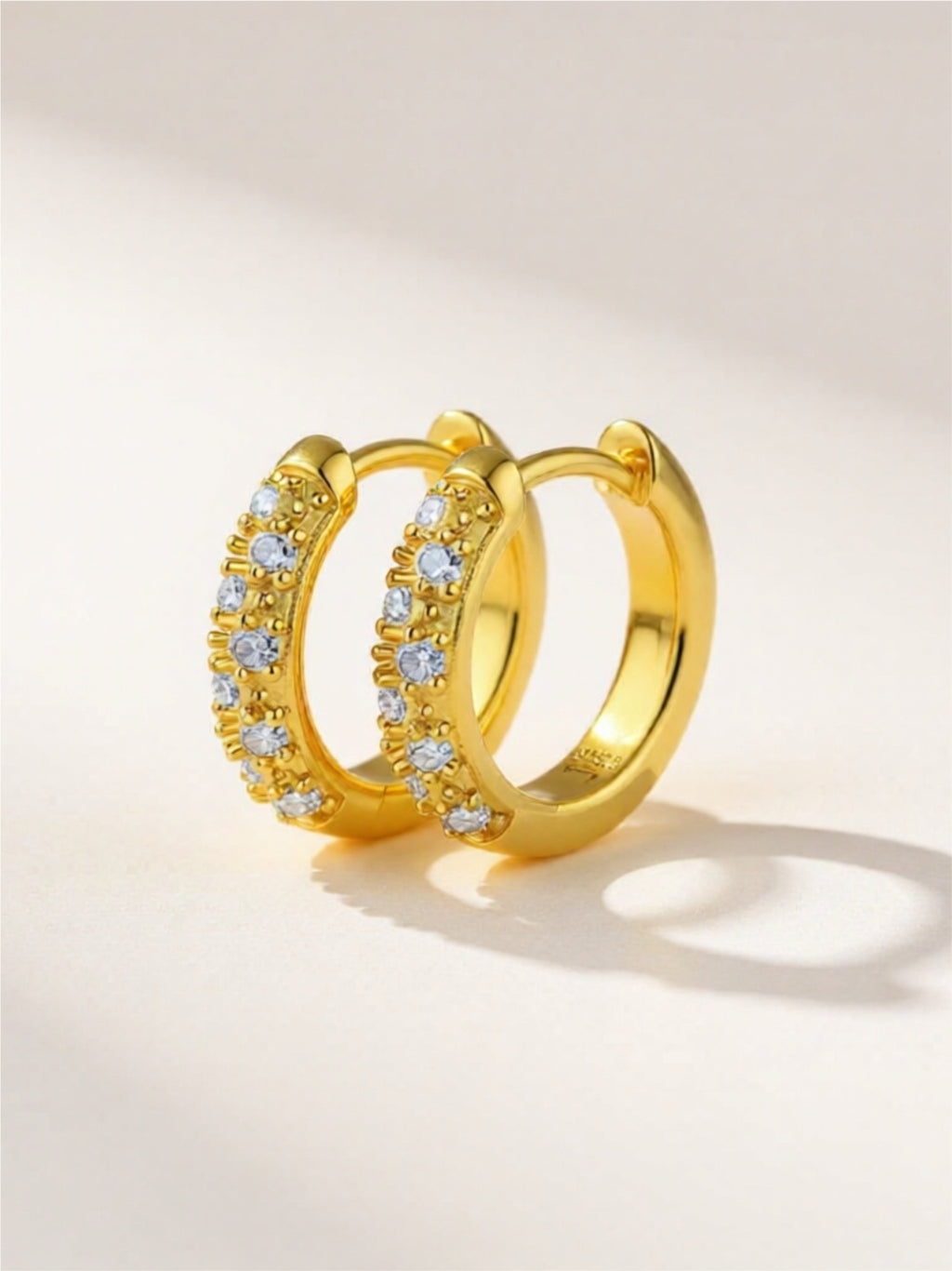 Moissanite 925 Sterling Silver Huggie Earrings