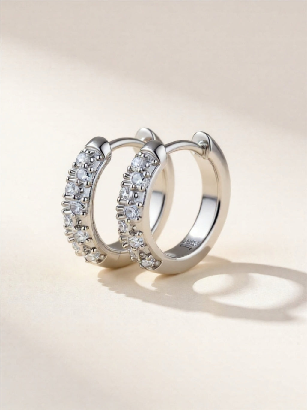 Moissanite 925 Sterling Silver Huggie Earrings