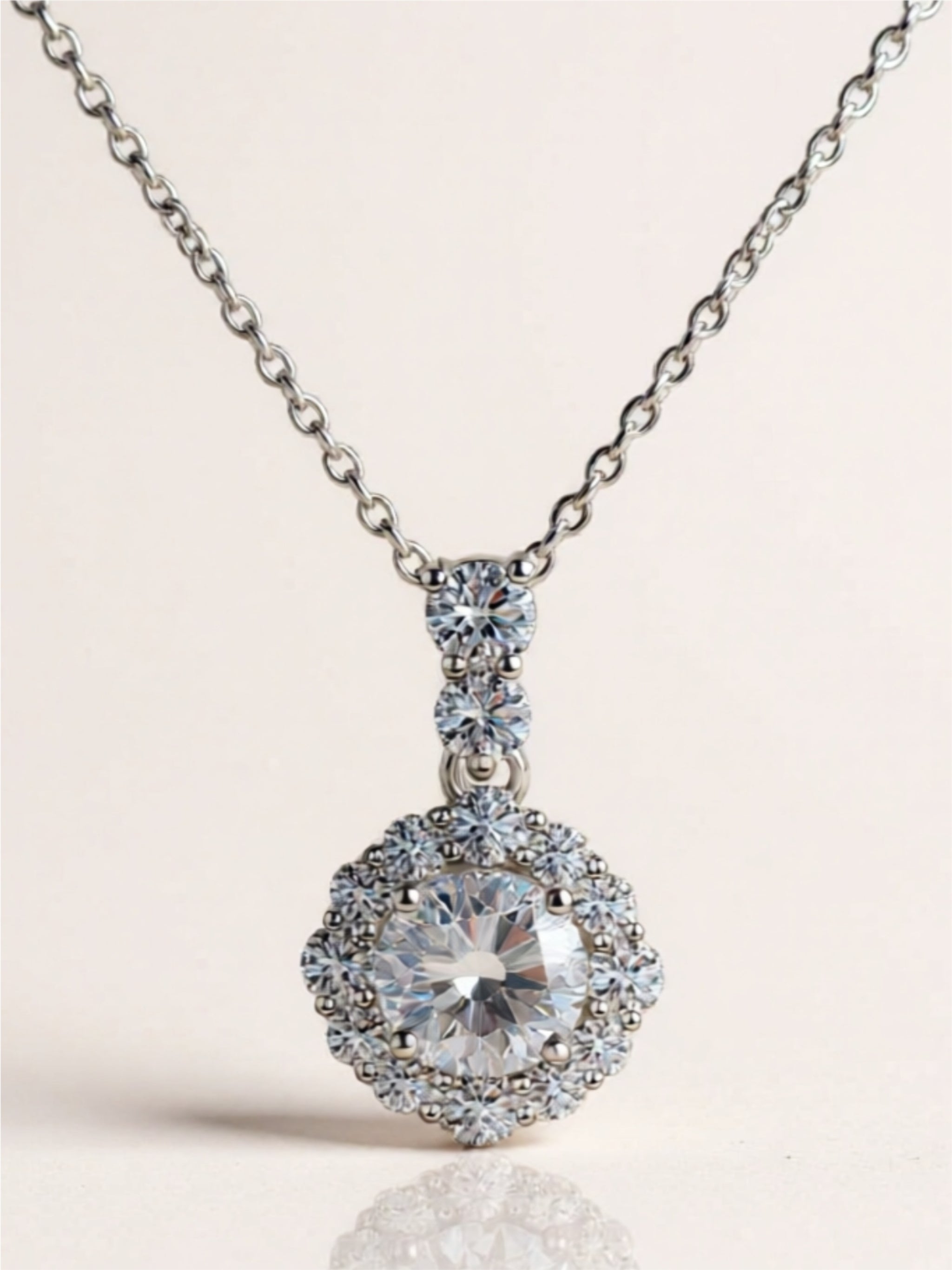 1 Carat Moissanite 925 Sterling Silver Necklace