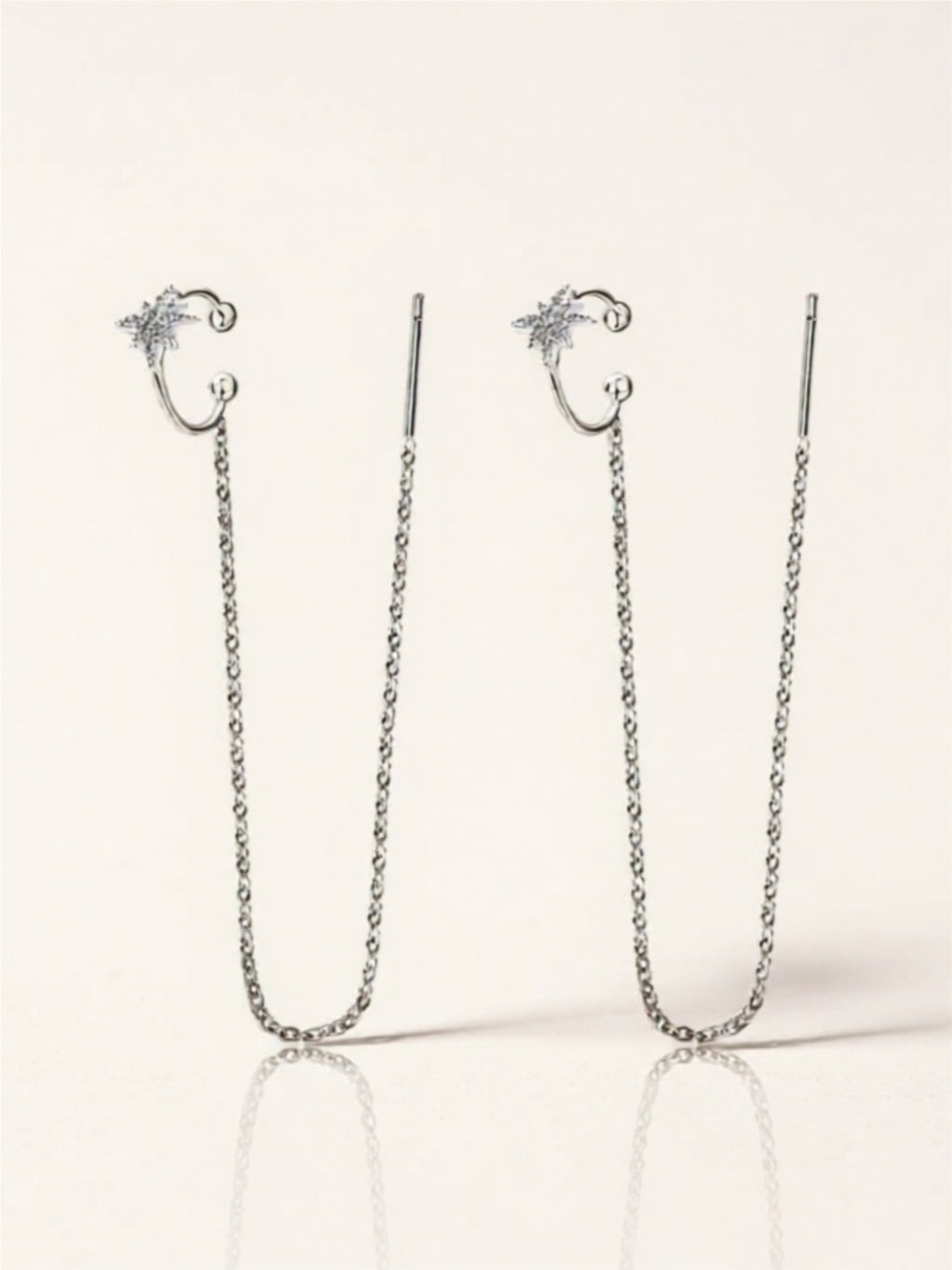 Moissanite 925 Sterling Silver Threader Earrings