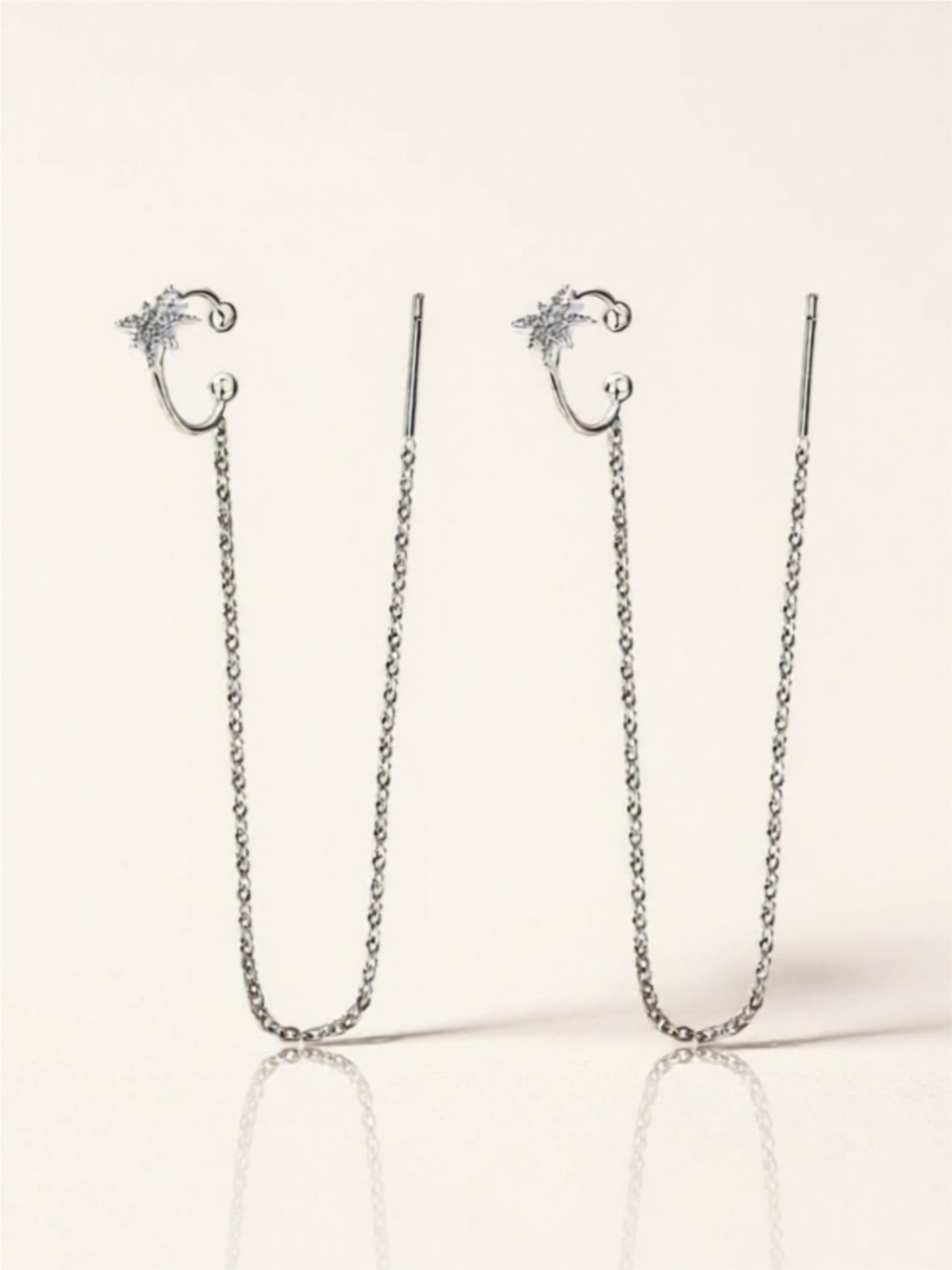 Moissanite 925 Sterling Silver Threader Earrings