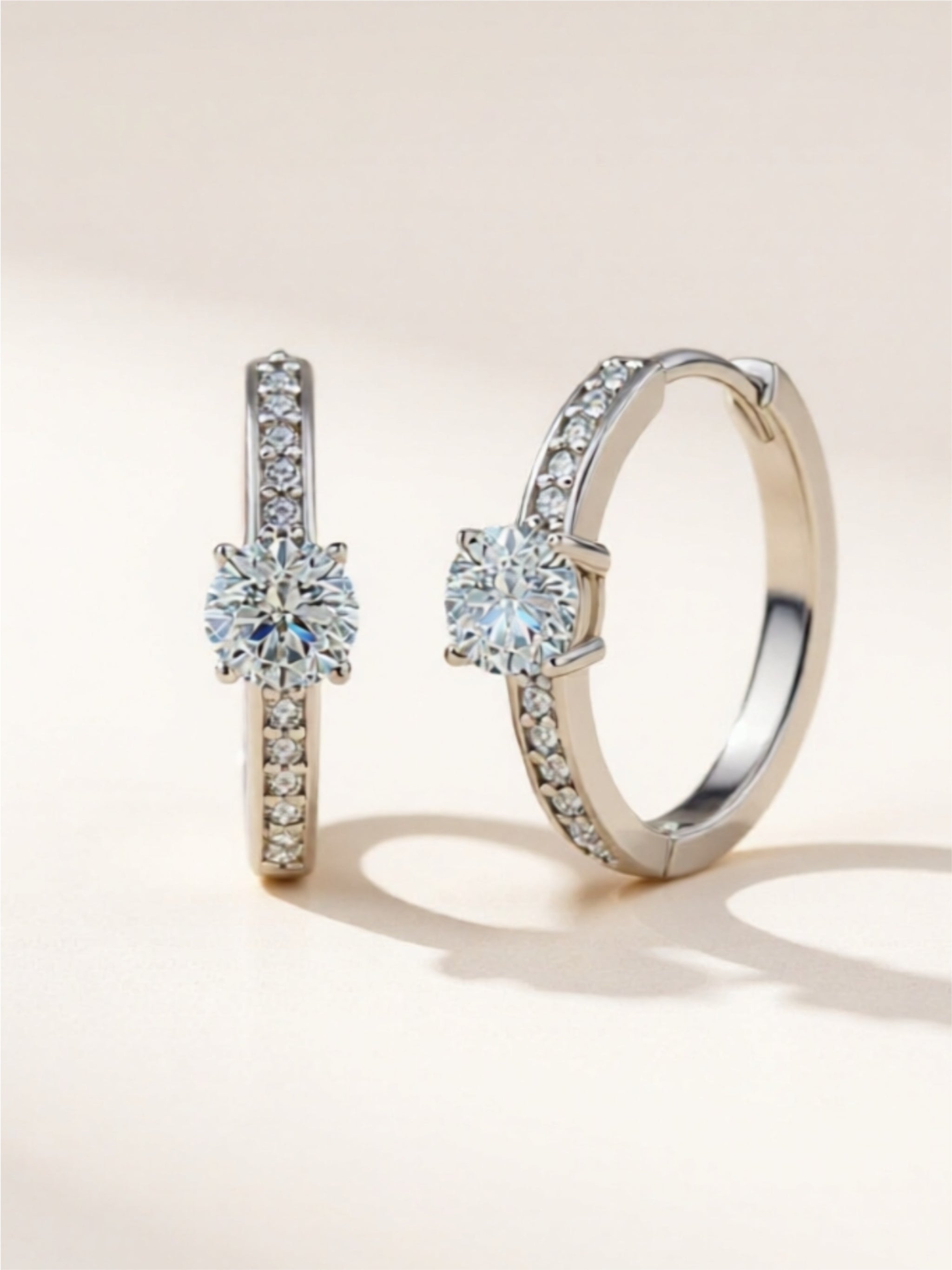 1 Carat Moissanite 925 Sterling Silver Earrings