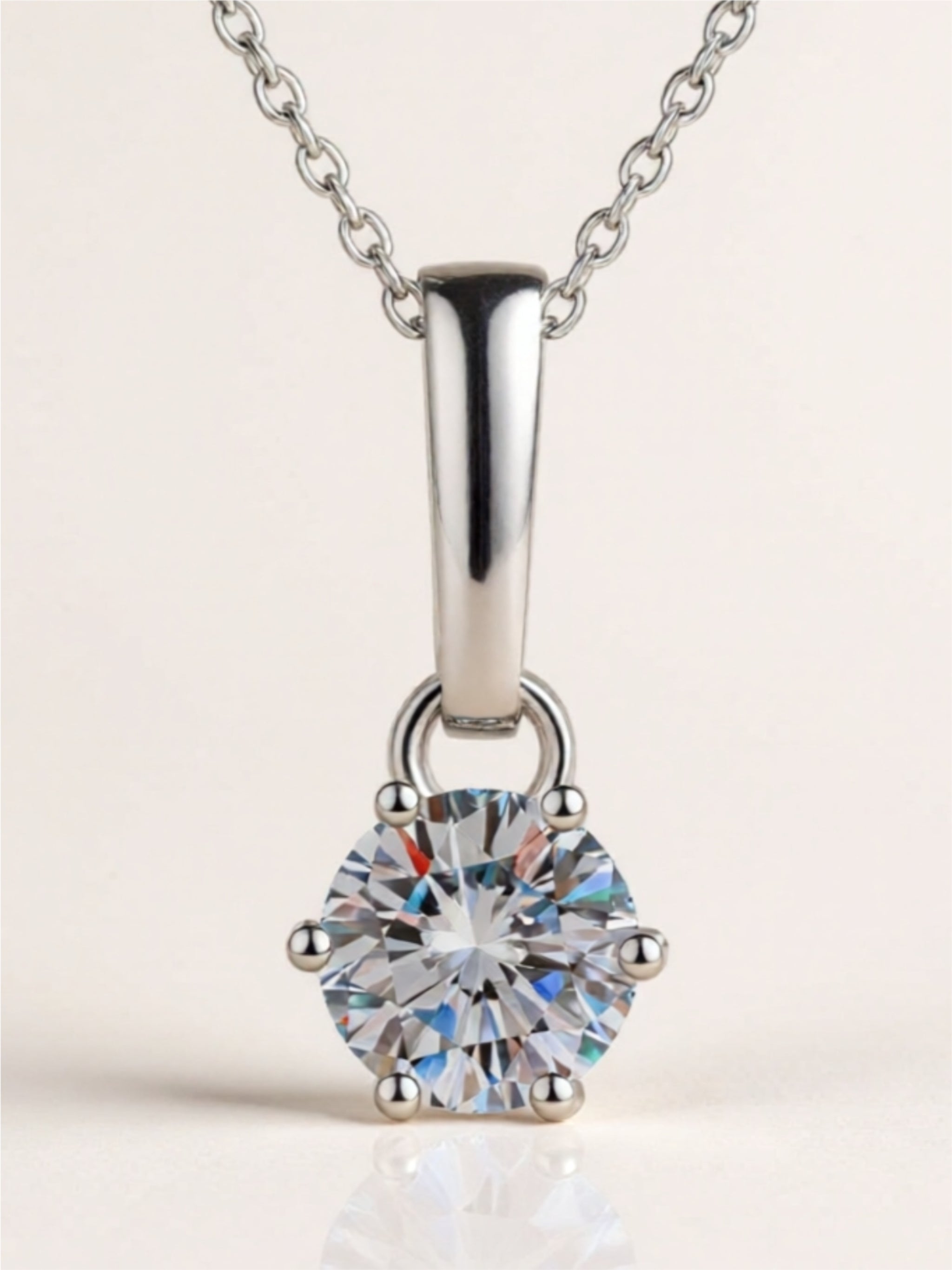 1 Carat Moissanite 925 Sterling Silver Necklace