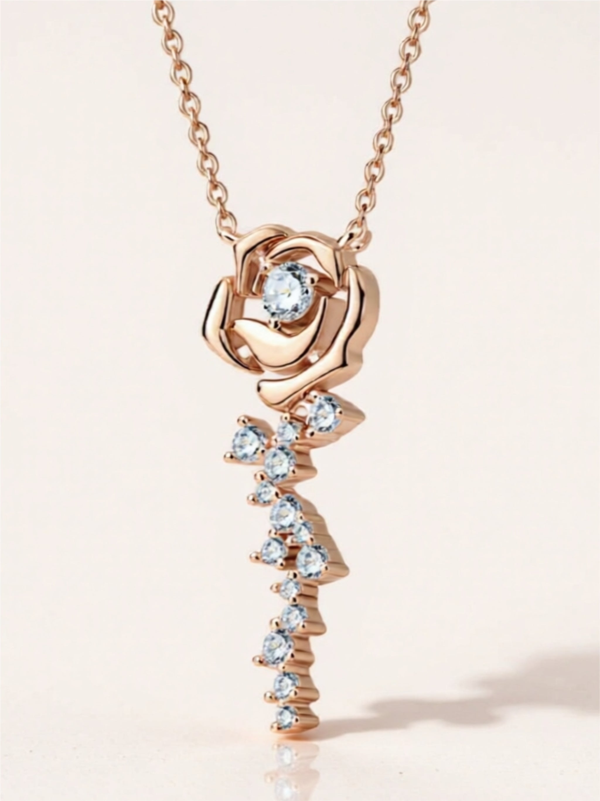 Rose Gold Vermeil Rose Pendant Necklace