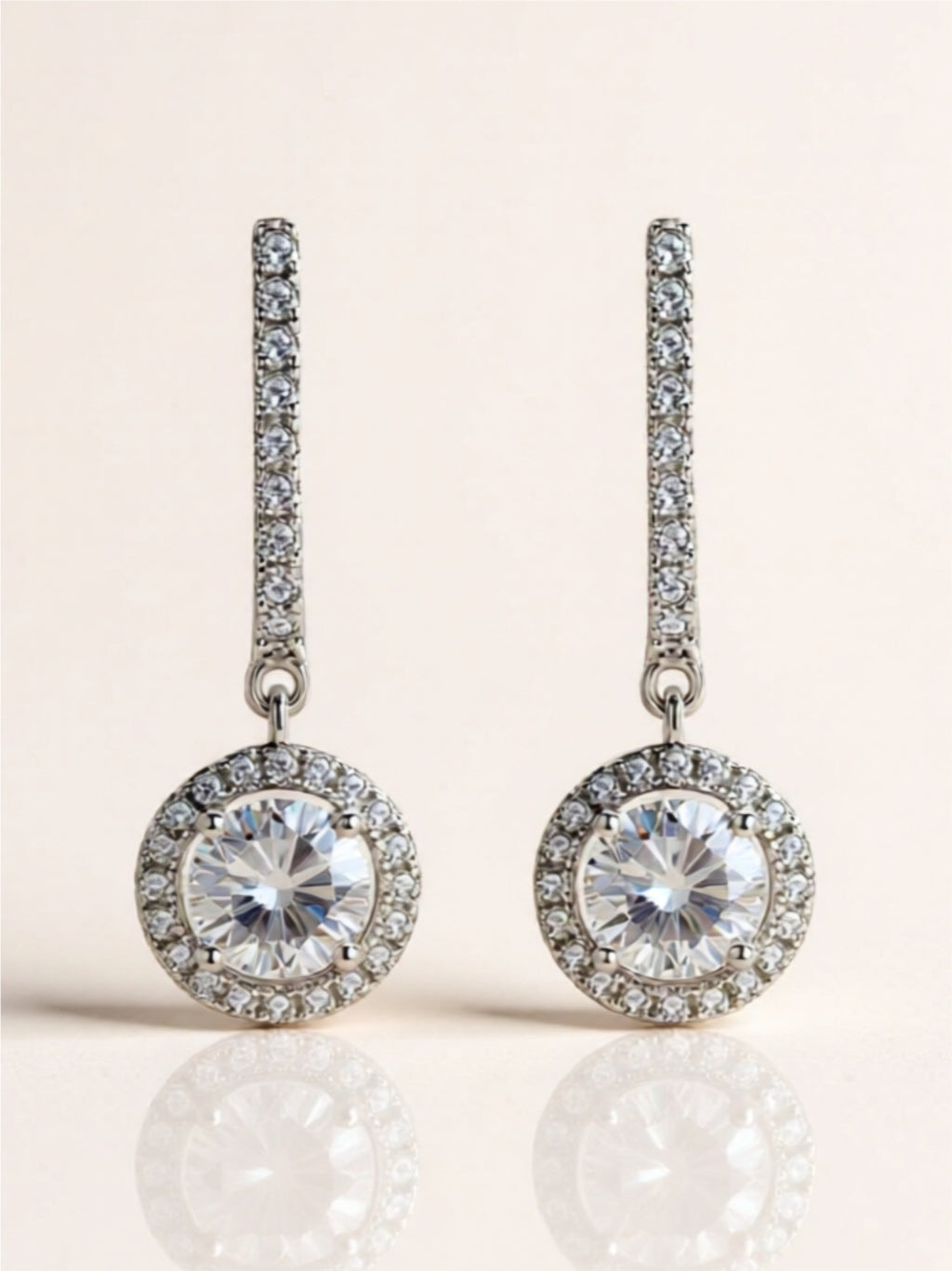 2 Carat Moissanite 925 Sterling Silver Drop Earrings