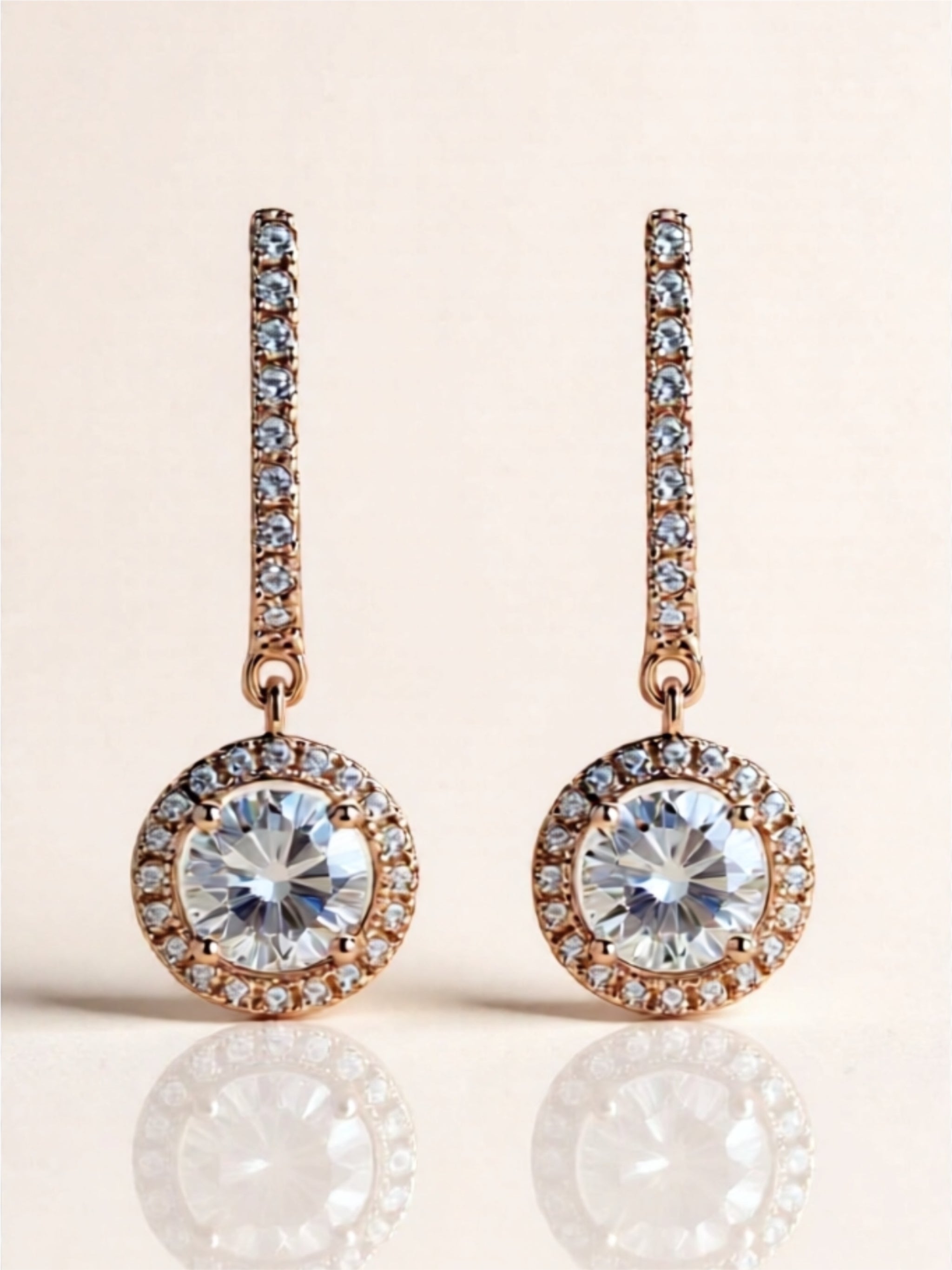 2 Carat Moissanite 925 Sterling Silver Drop Earrings