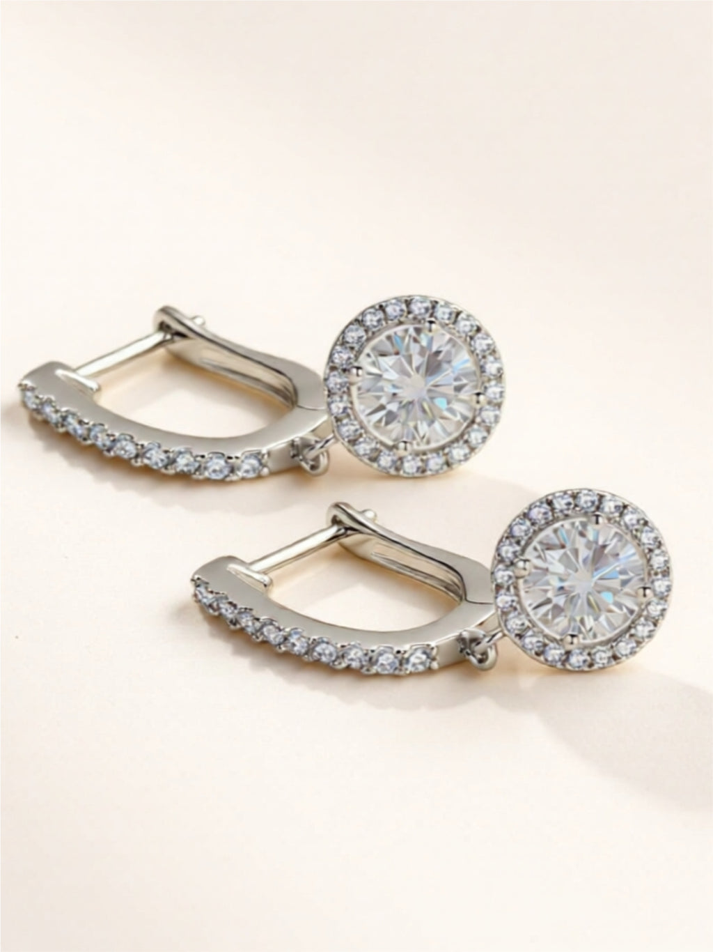 2 Carat Moissanite 925 Sterling Silver Drop Earrings