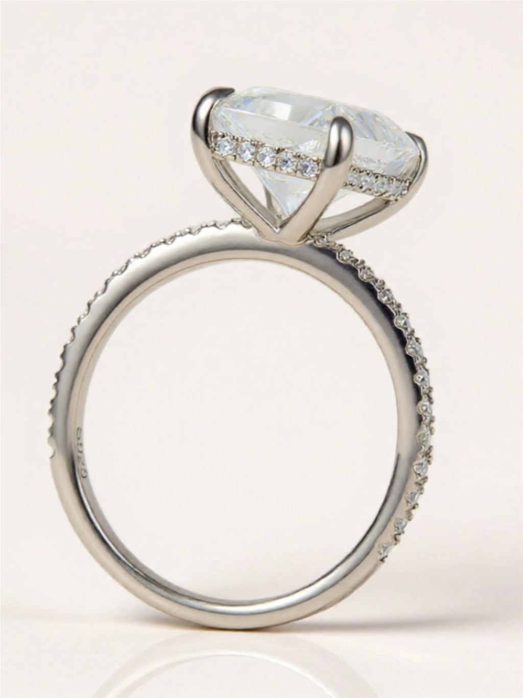 4 Carat Moissanite 925 Sterling Silver Side Stone Ring