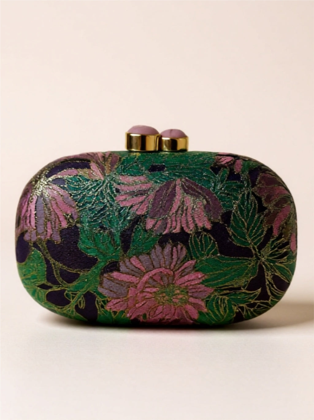 Vegan Leather Floral Clutch