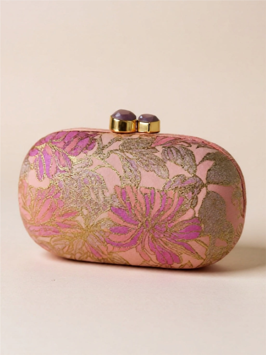 Vegan Leather Floral Clutch