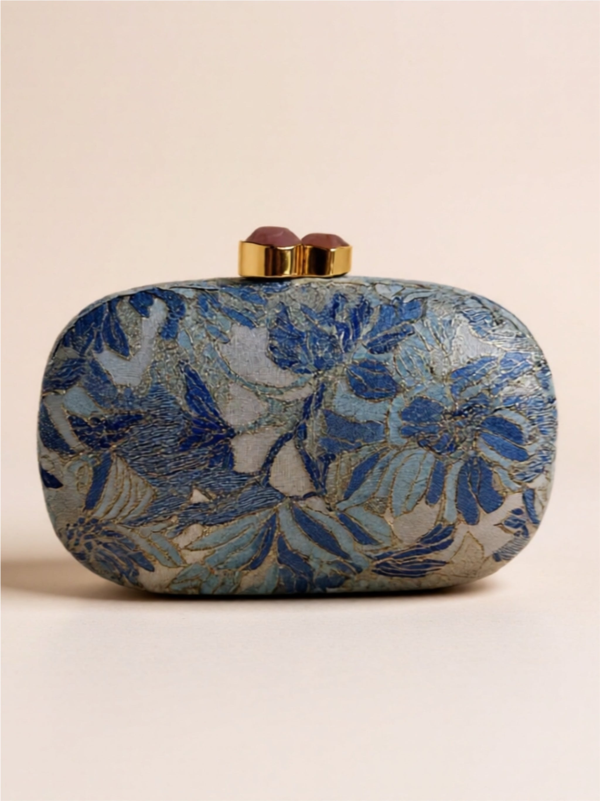 Vegan Leather Floral Clutch