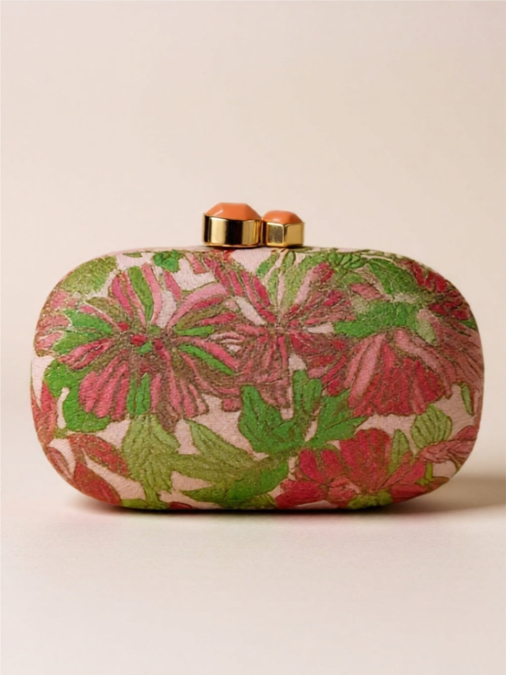 Vegan Leather Floral Clutch