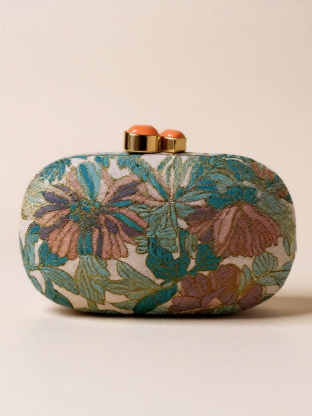 Vegan Leather Floral Clutch