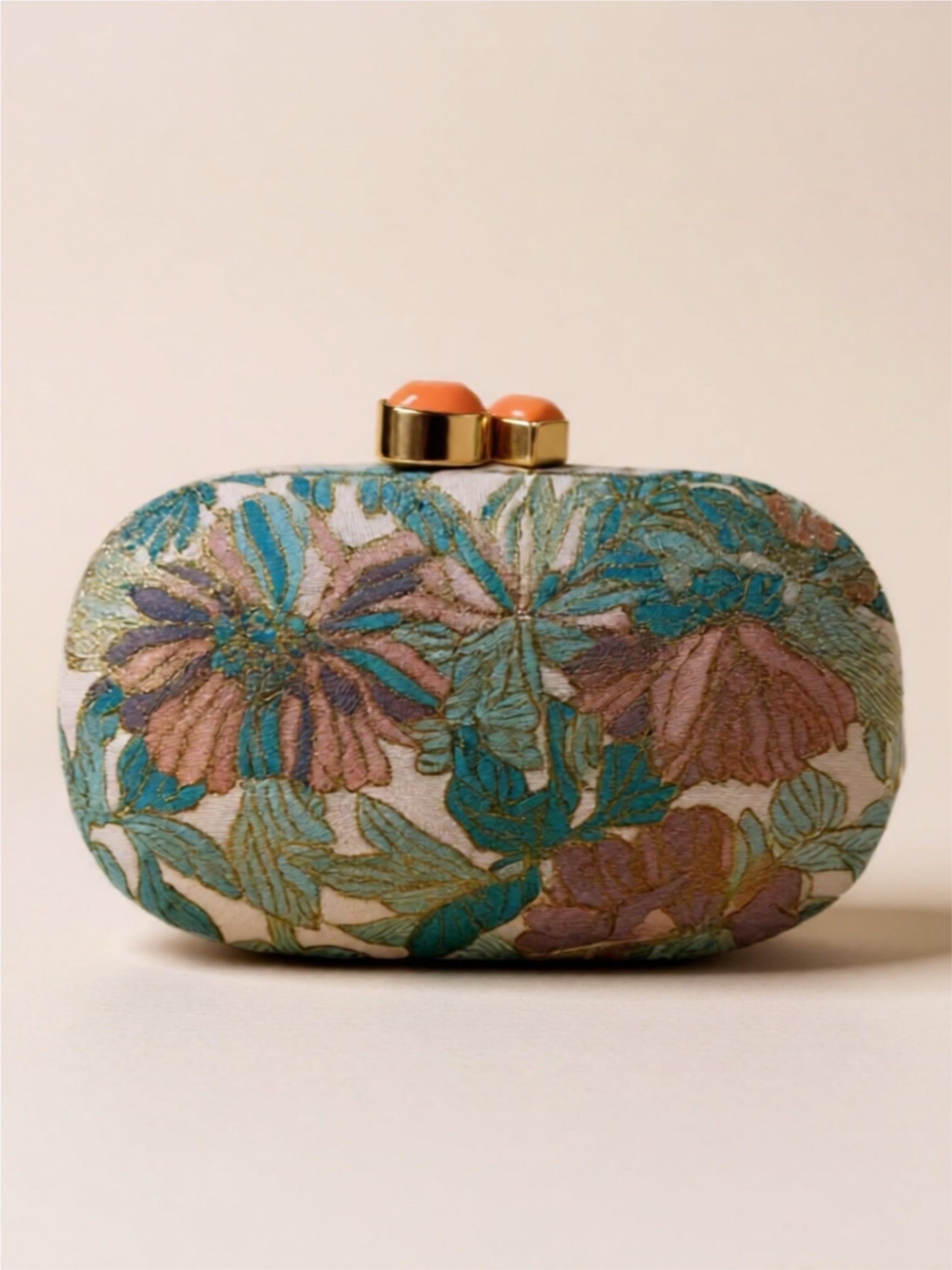 Vegan Leather Floral Clutch