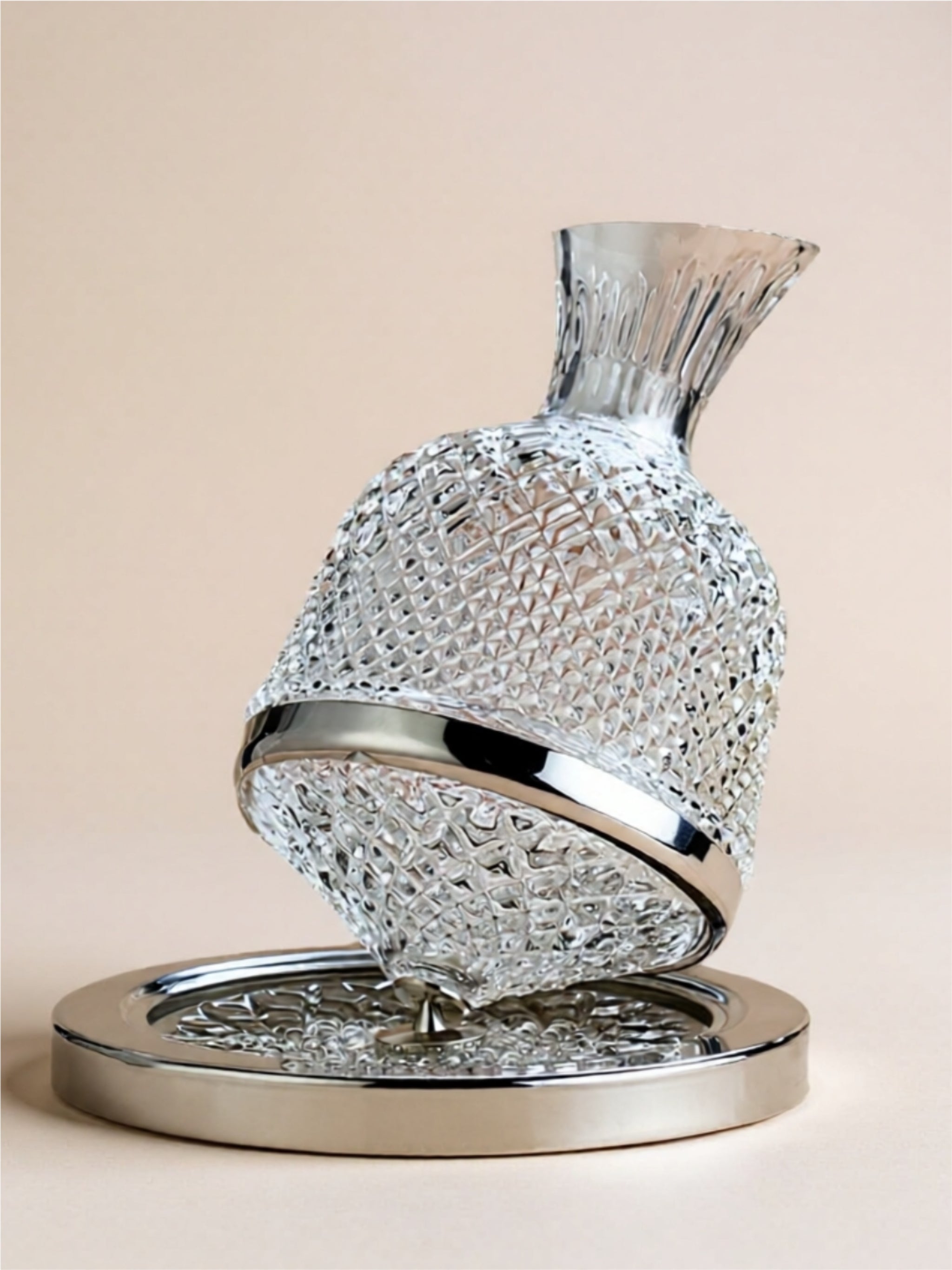 Gold or Silver Trimmed Crystal Decanter