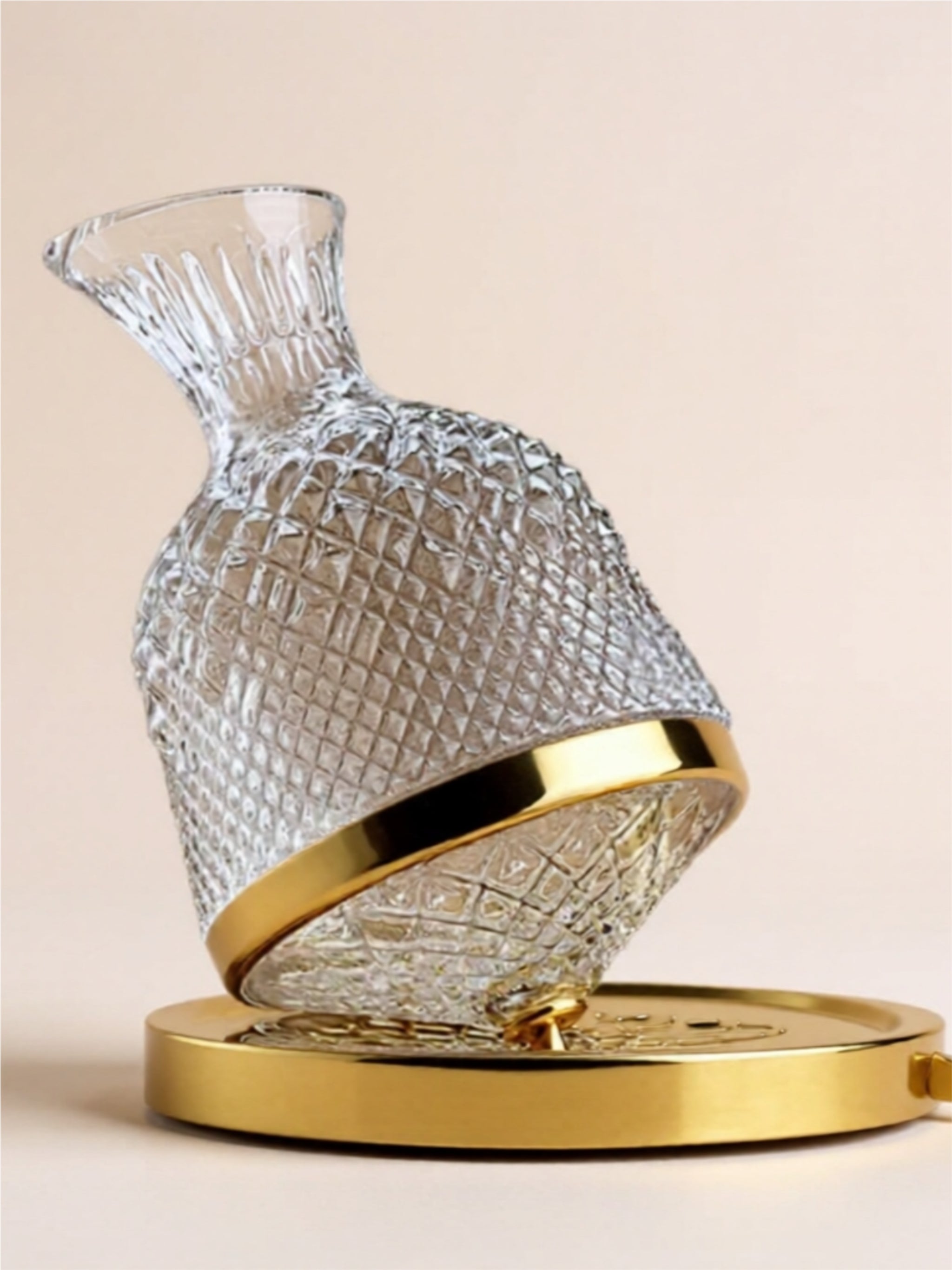 Gold or Silver Trimmed Crystal Decanter