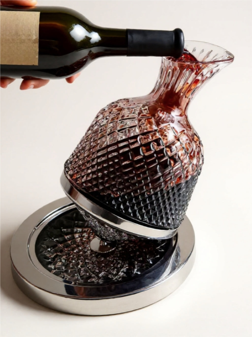 Gold or Silver Trimmed Crystal Decanter