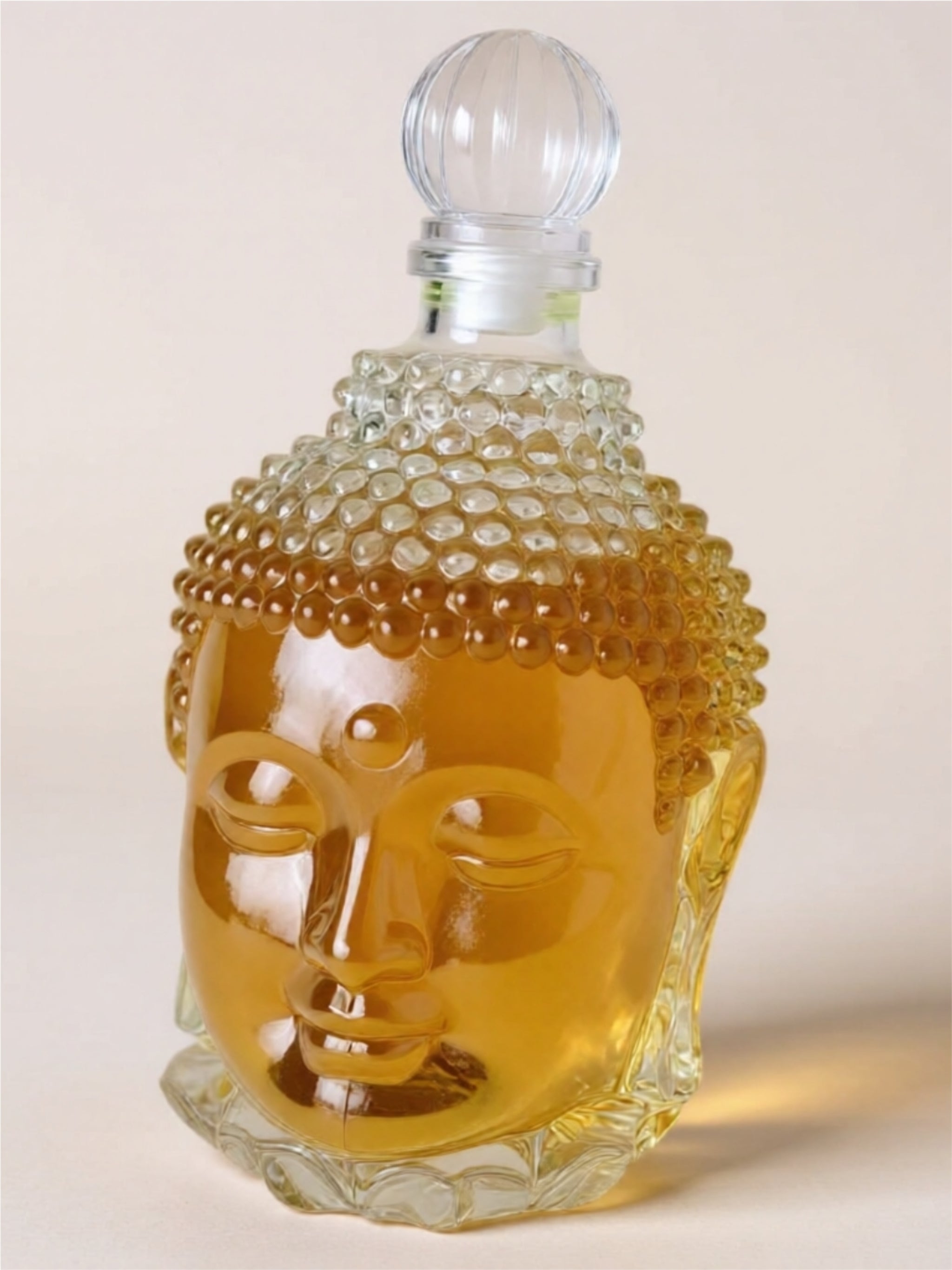 Crystal Glass Buddha Bust Decanter