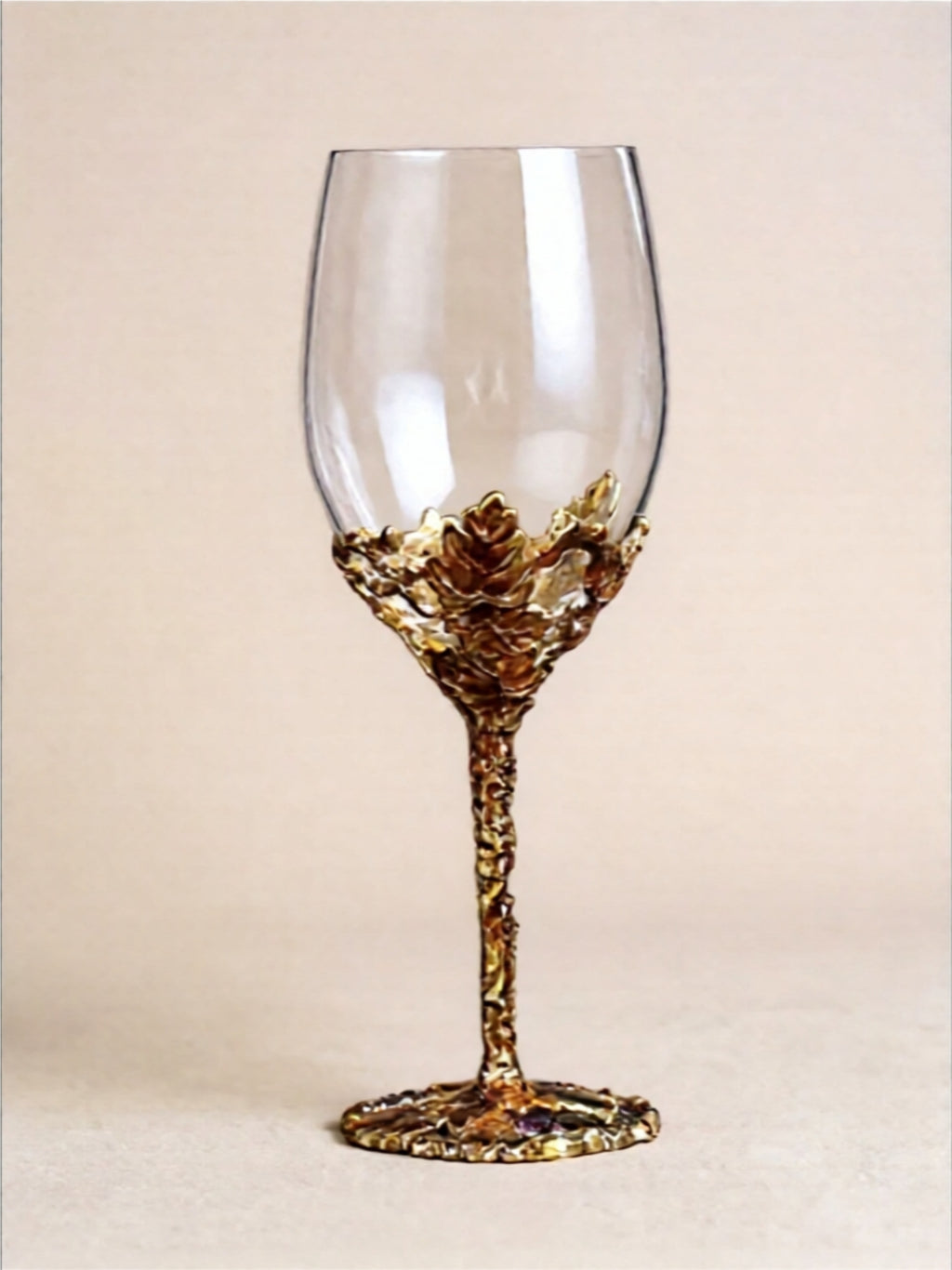 Luxury Grape & Leaf Wine Glass