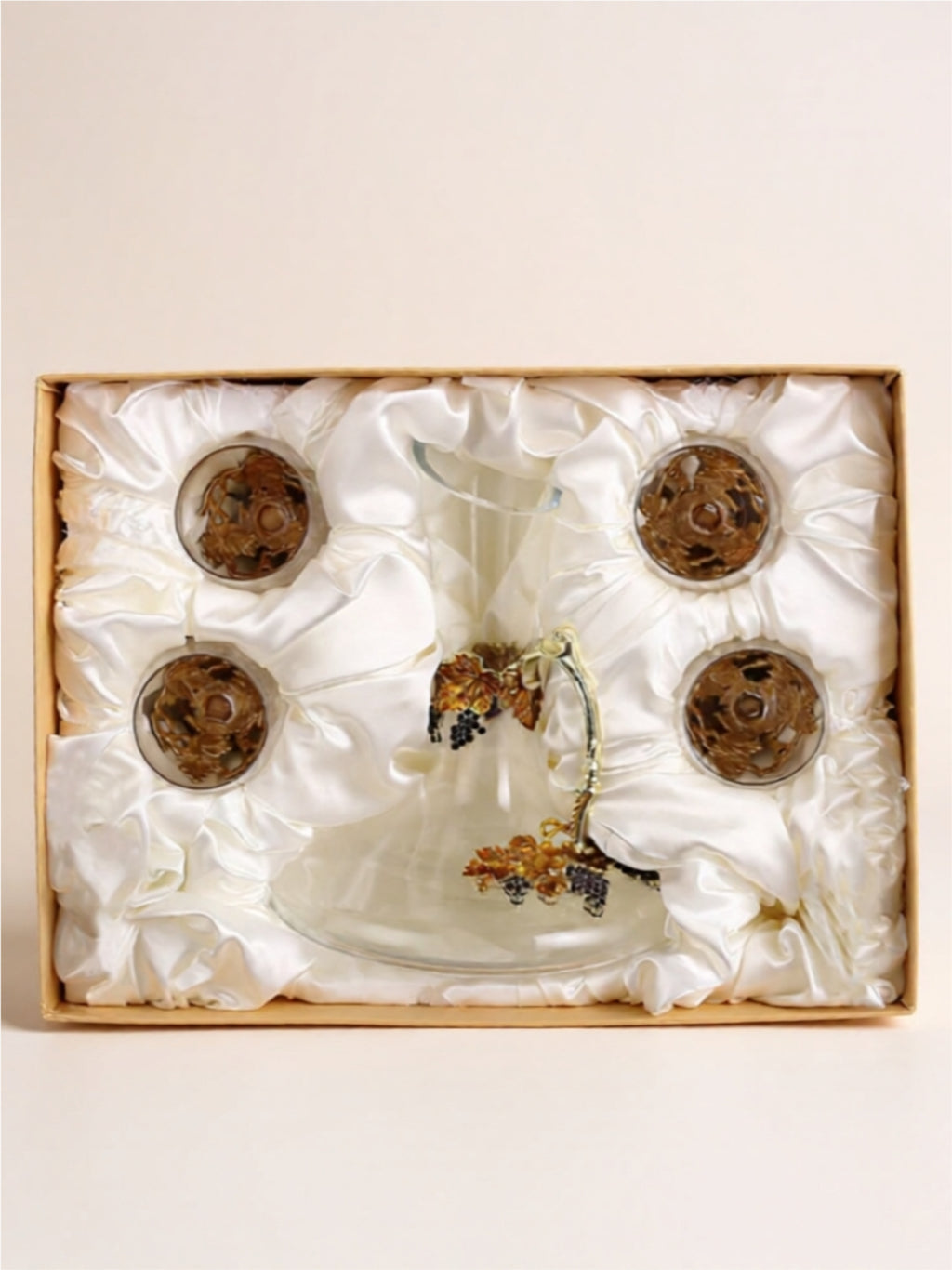 Crystal Grape & Leaf Wine Decanter Set