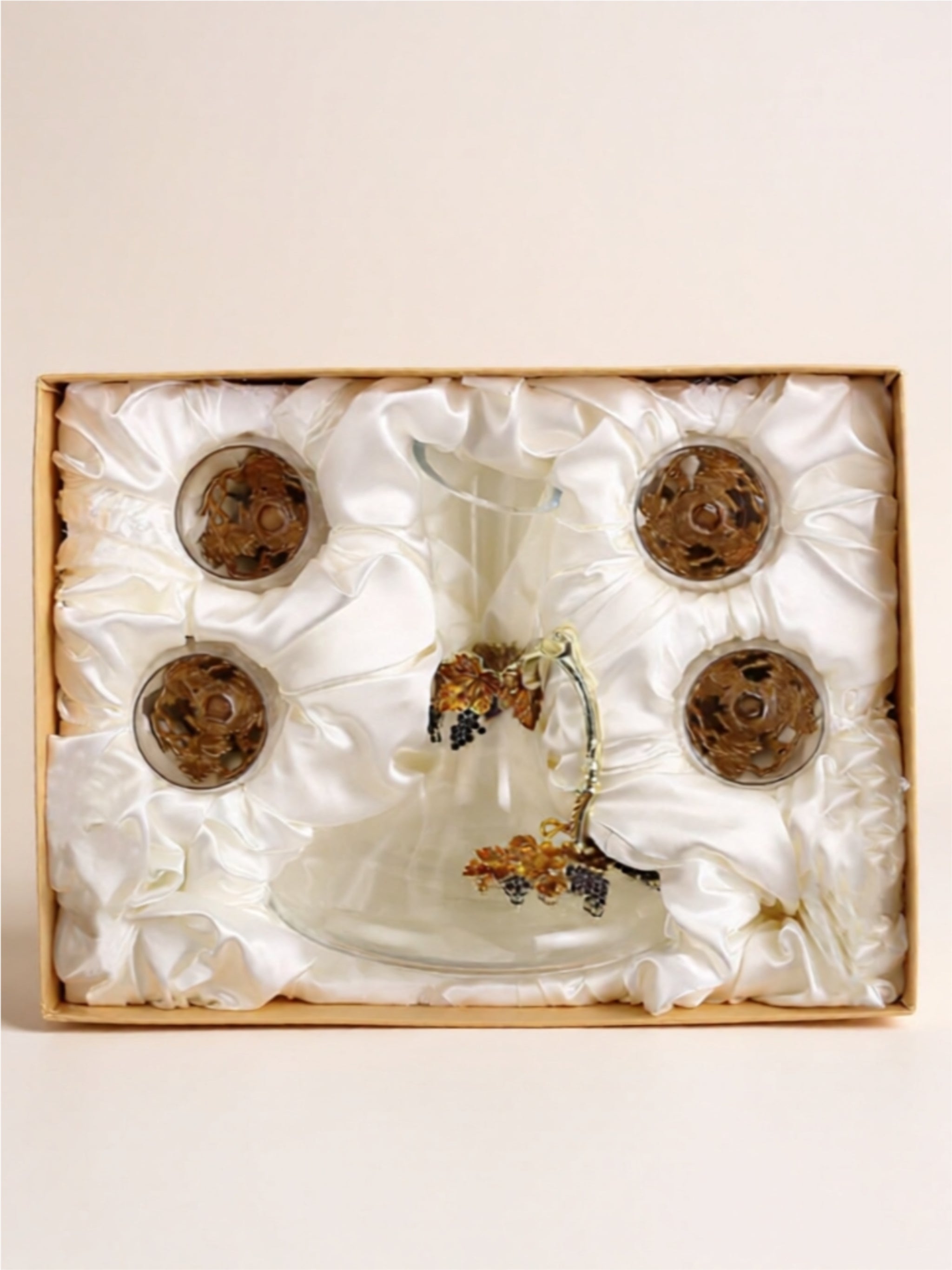 Crystal Grape & Leaf Wine Decanter Set