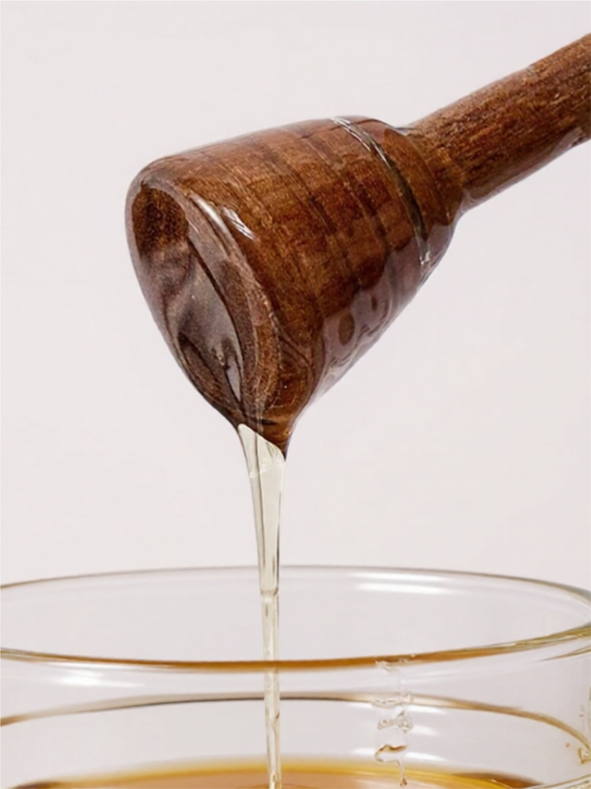 Glass Honey Pot with Wooden Lid and Dipper