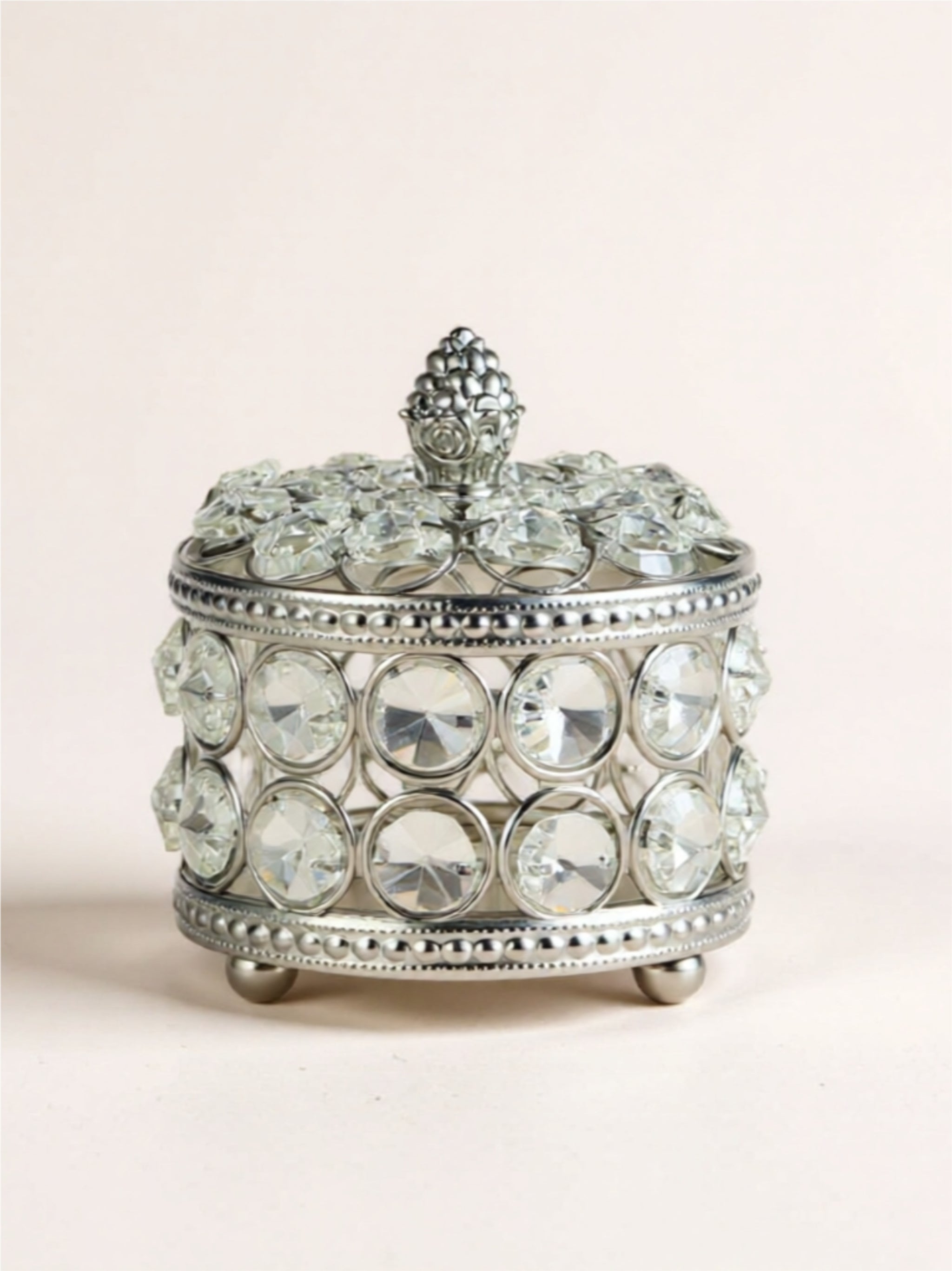 Luxury Metal & Crystal Decorative Storage Box