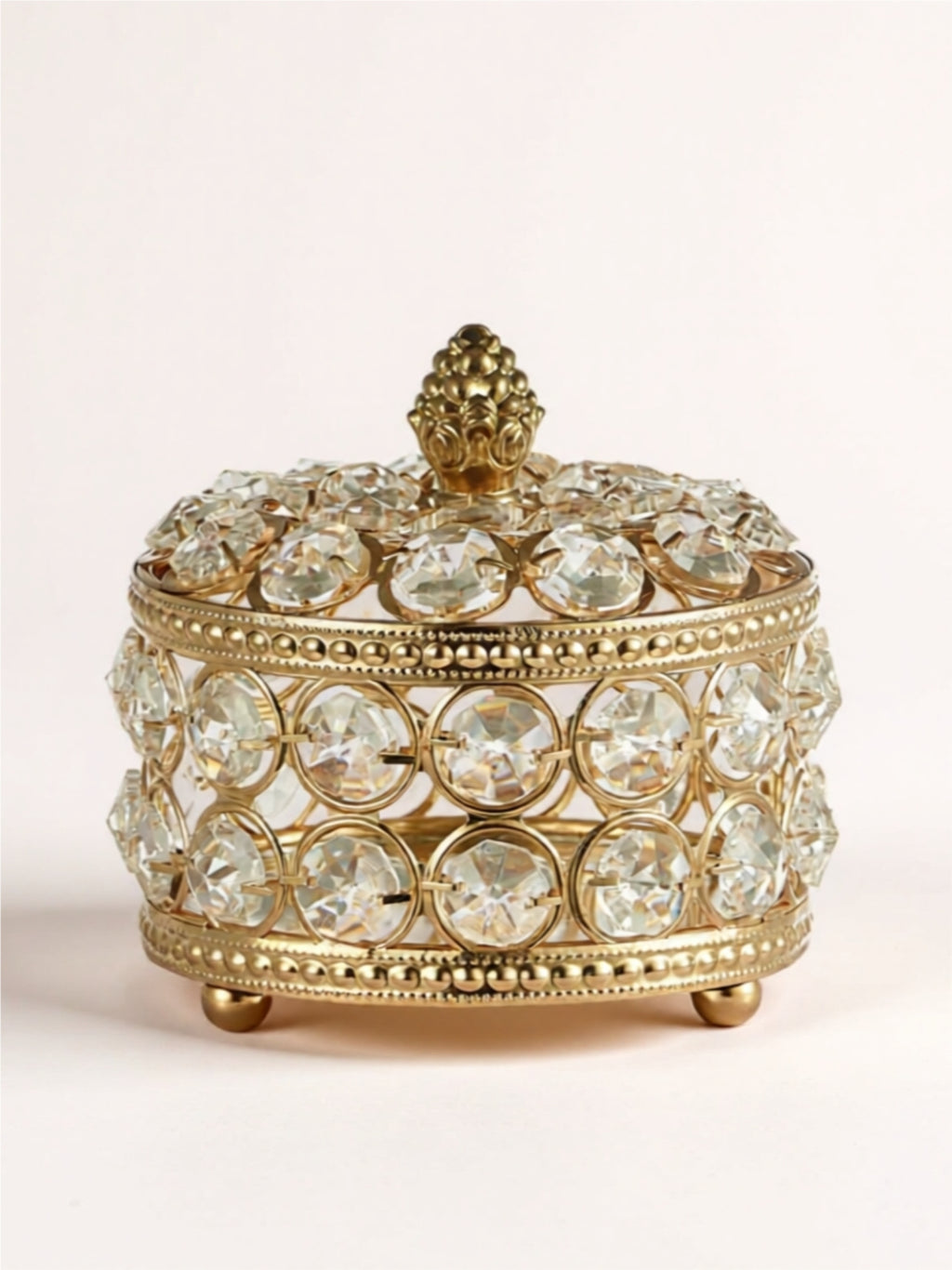 Luxury Metal & Crystal Decorative Storage Box