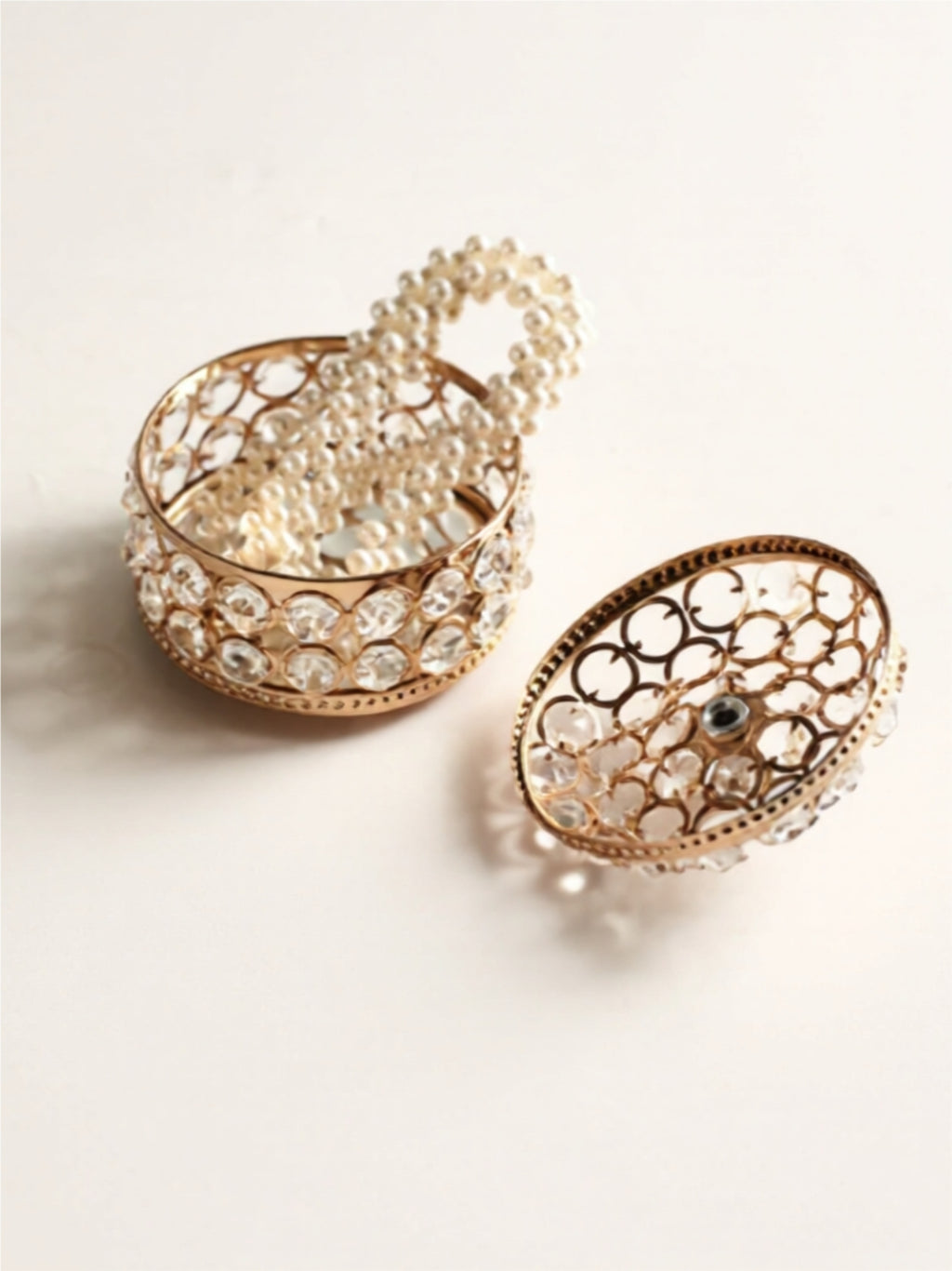 Luxury Metal & Crystal Decorative Storage Box