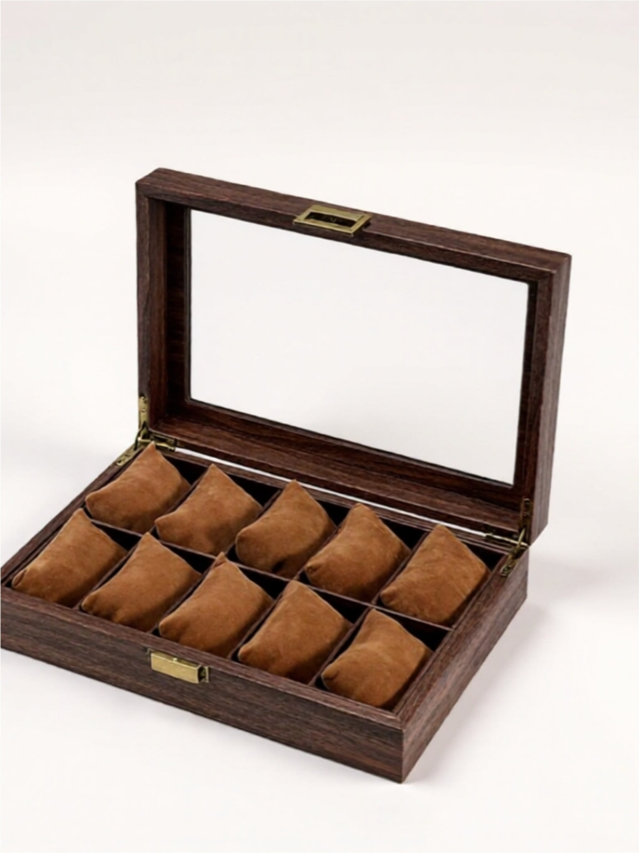 Luxury Watch Storage Box with Velvet Interior & Glass Lid