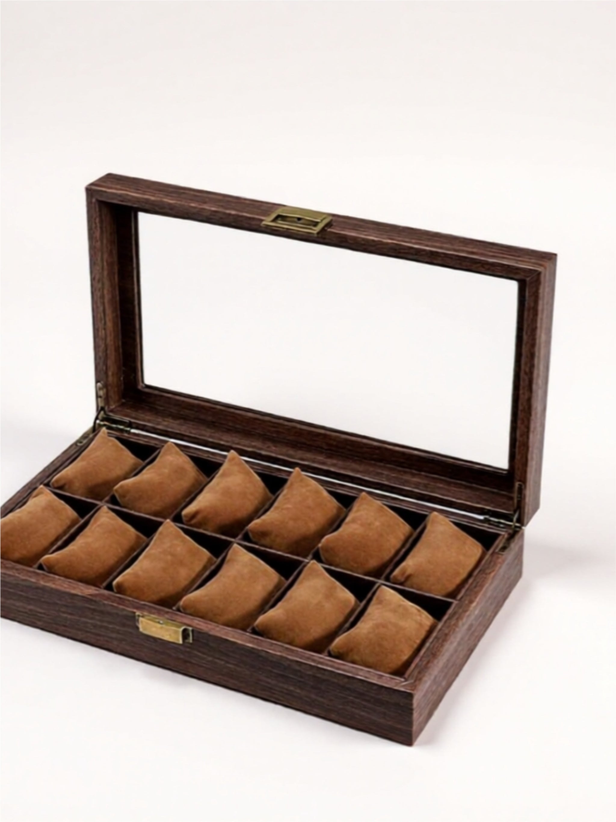 Luxury Watch Storage Box with Velvet Interior & Glass Lid