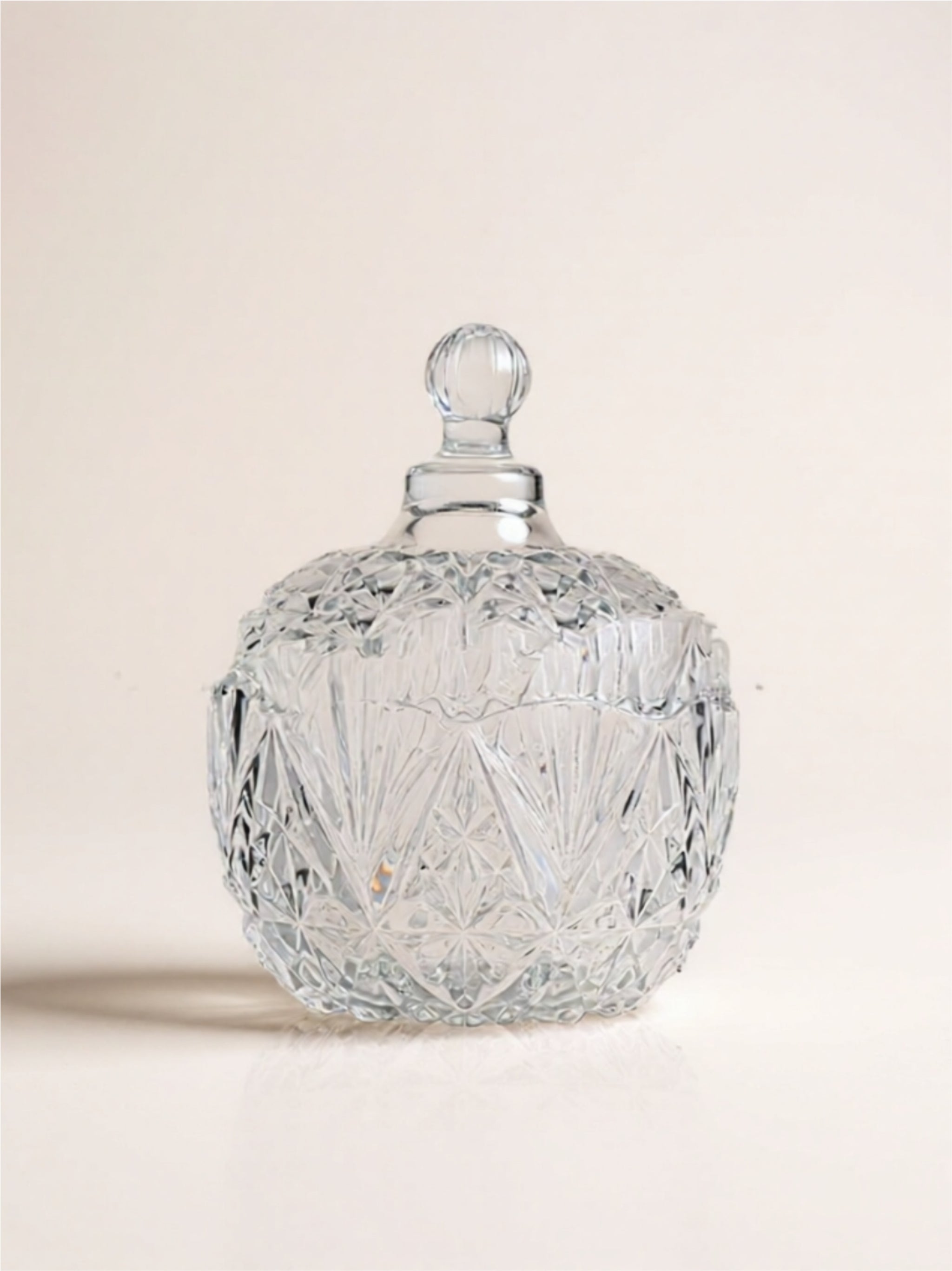 Iridescent Glass Candy Jar with Lid