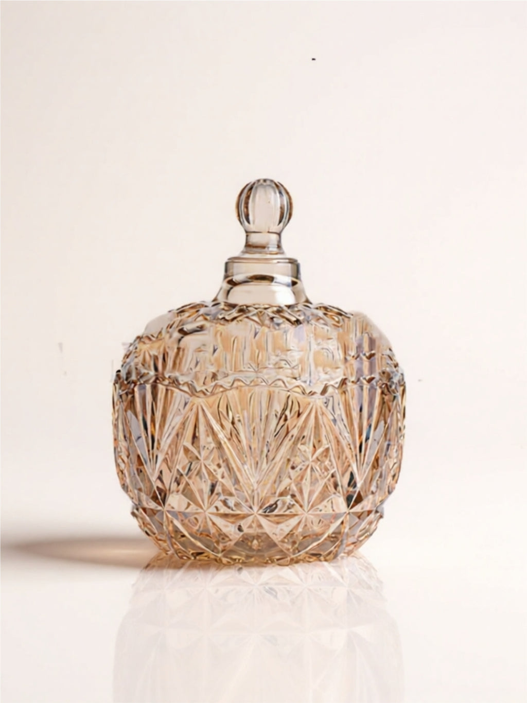 Iridescent Glass Candy Jar with Lid