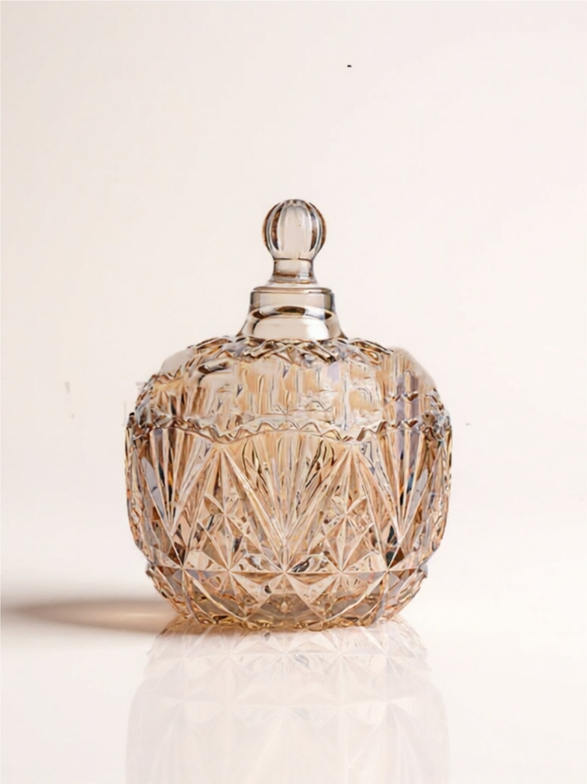 Iridescent Glass Candy Jar with Lid