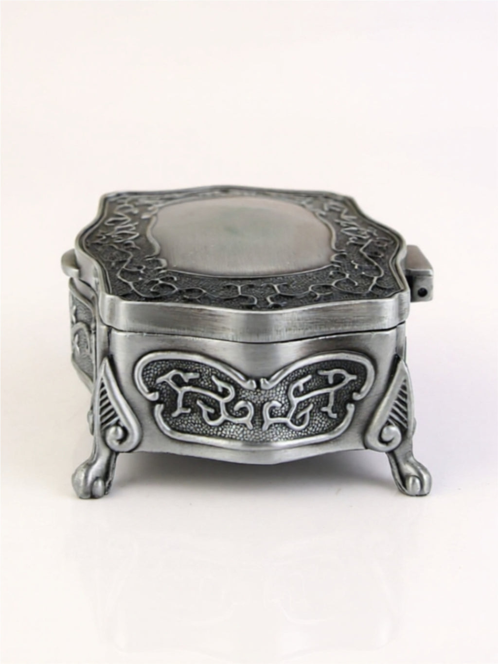 Vintage Ornate Metal Jewelry Box