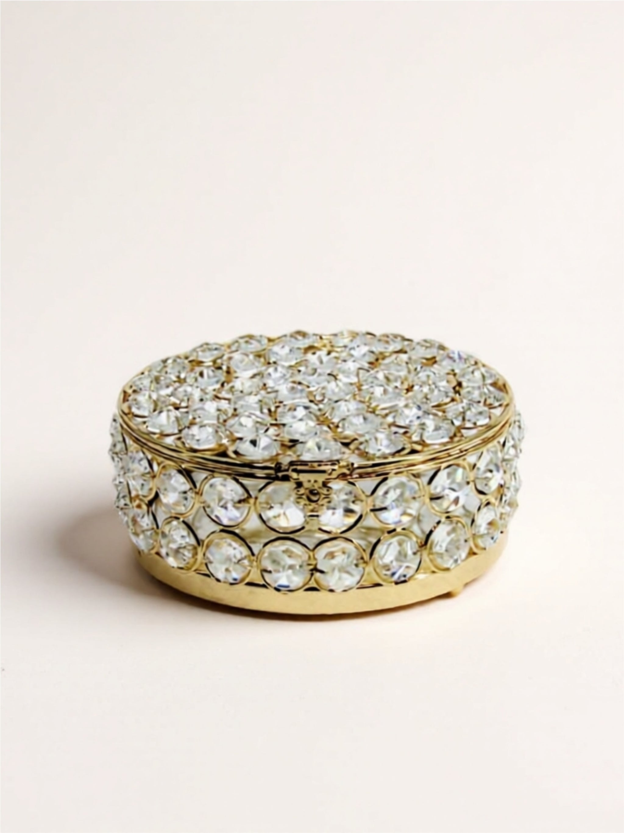 French Gold Crystal-Embellished Jewelry Box