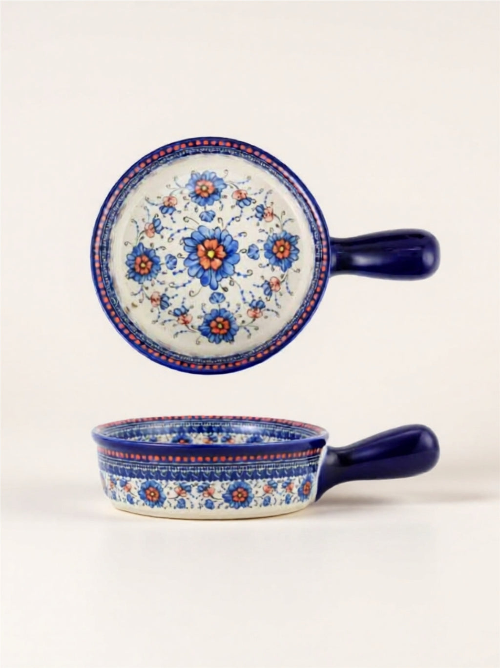 Handcrafted Porcelain Serving Trays with Floral Design