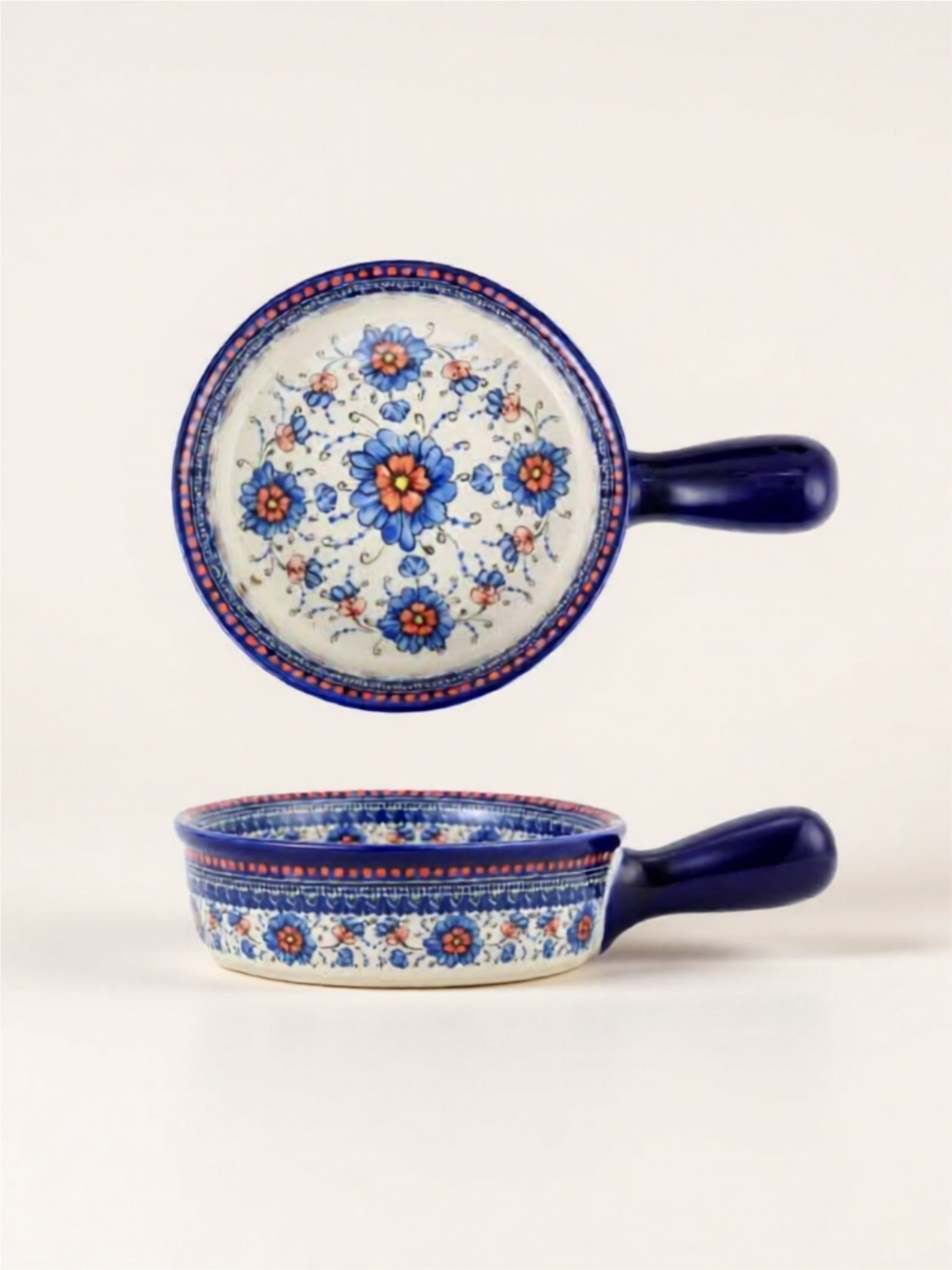 Handcrafted Porcelain Serving Trays with Floral Design