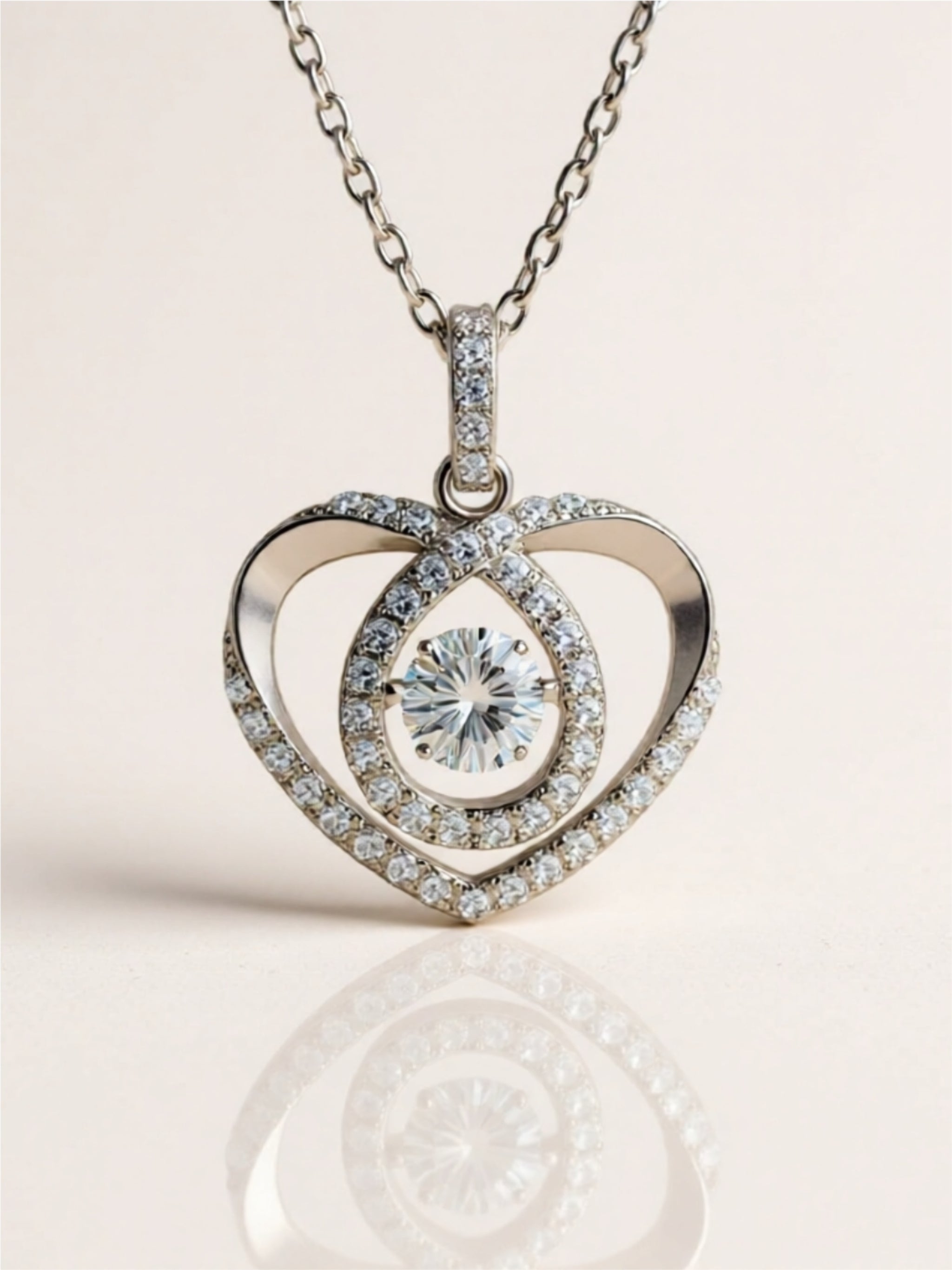 Heart-Shaped Moissanite Pendant Necklace | 925 Sterling Silver