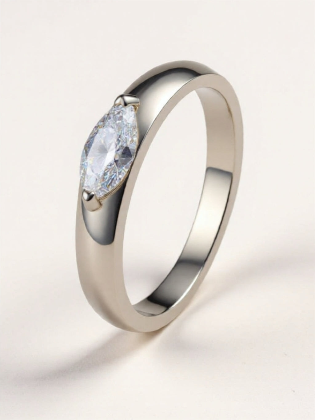 Minimalist Moissanite Solitaire Ring | 925 Sterling Silver