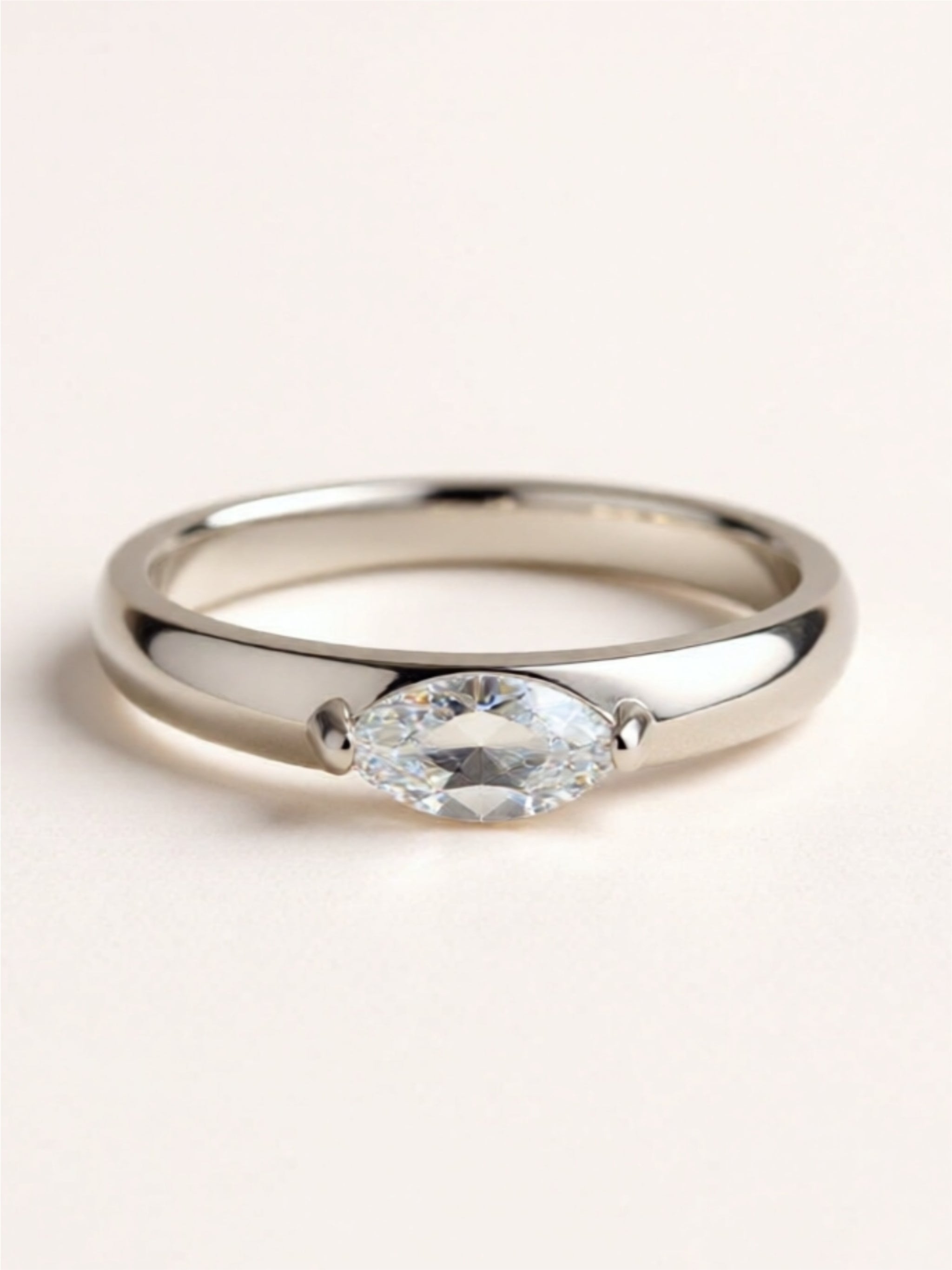 Minimalist Moissanite Solitaire Ring | 925 Sterling Silver