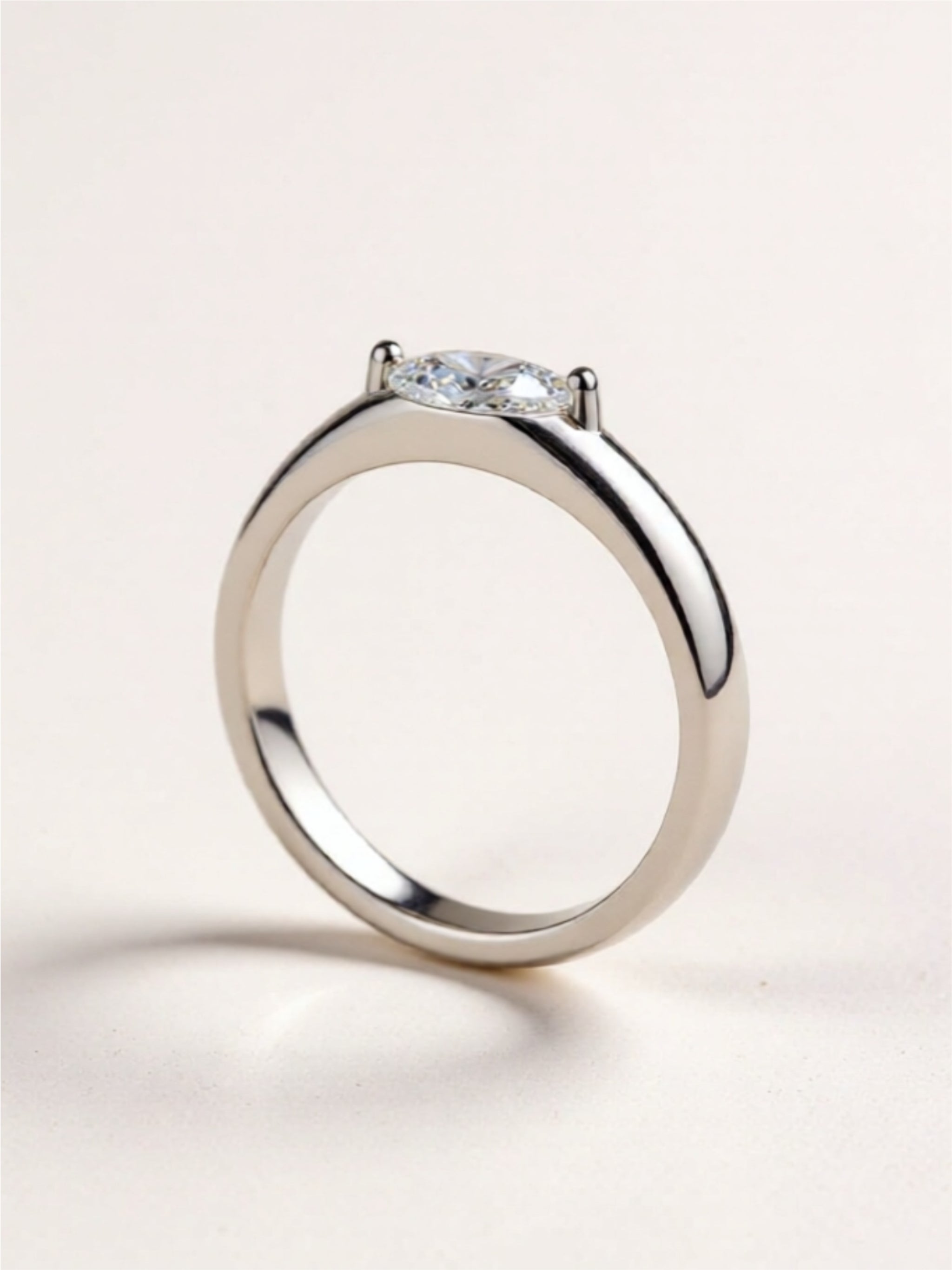 Minimalist Moissanite Solitaire Ring | 925 Sterling Silver