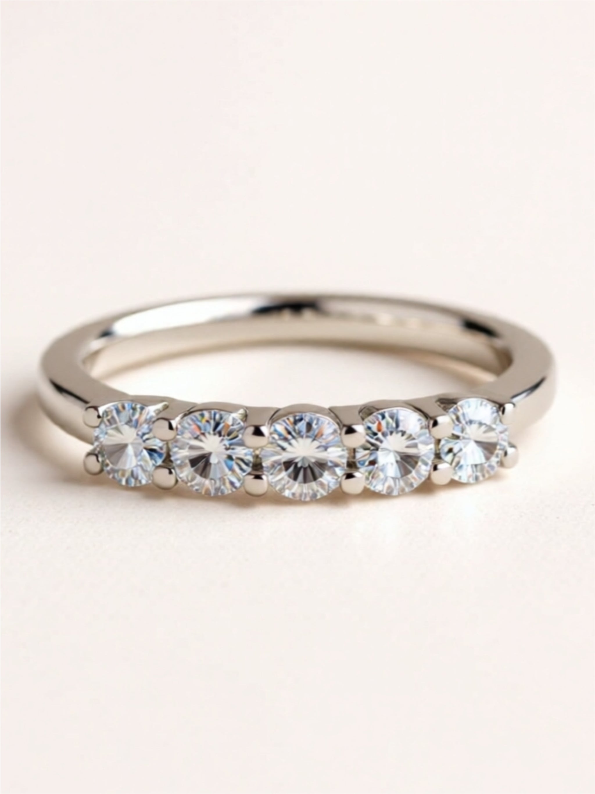 Five-Stone Moissanite Band Ring | Sterling Silver