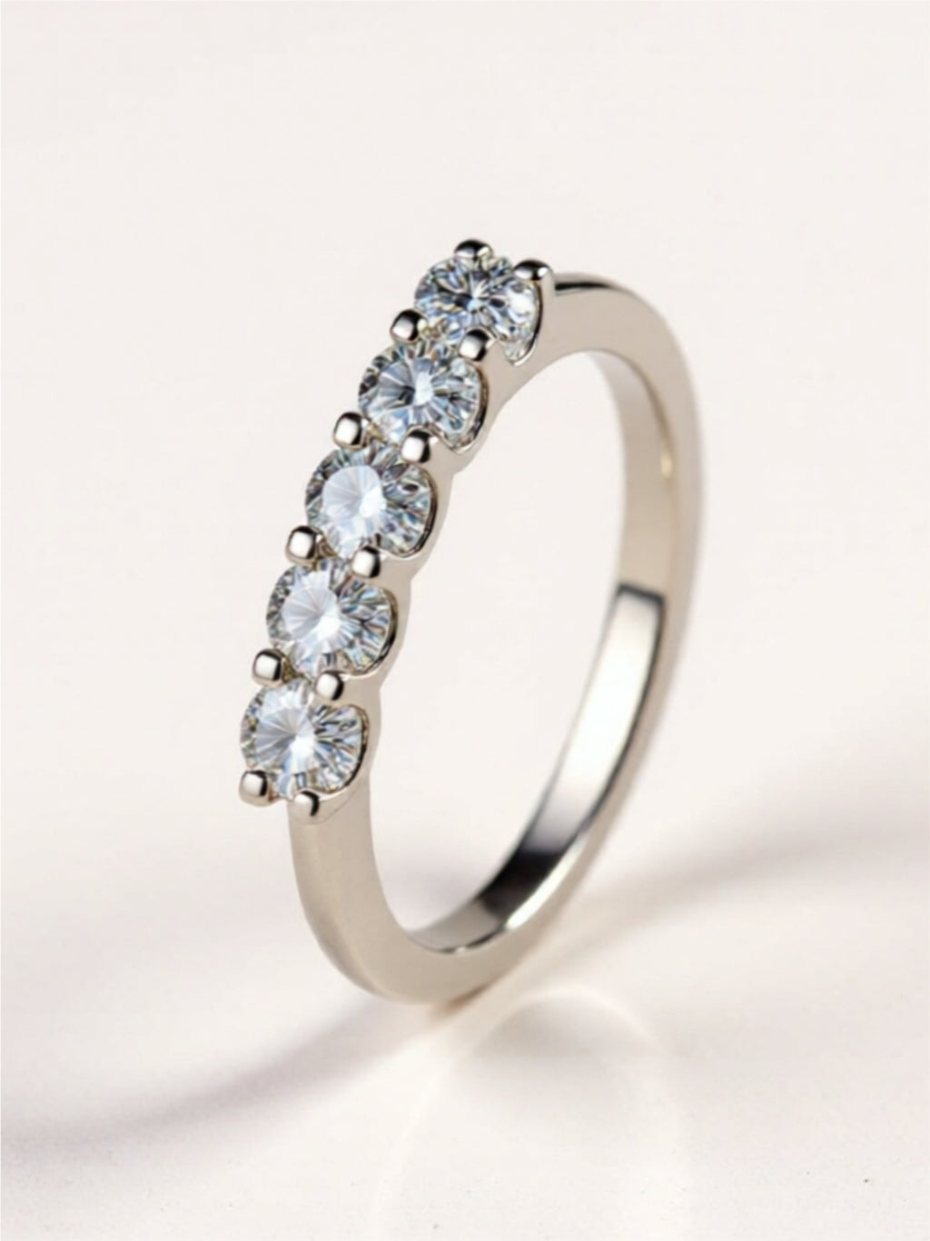 Five-Stone Moissanite Band Ring | Sterling Silver