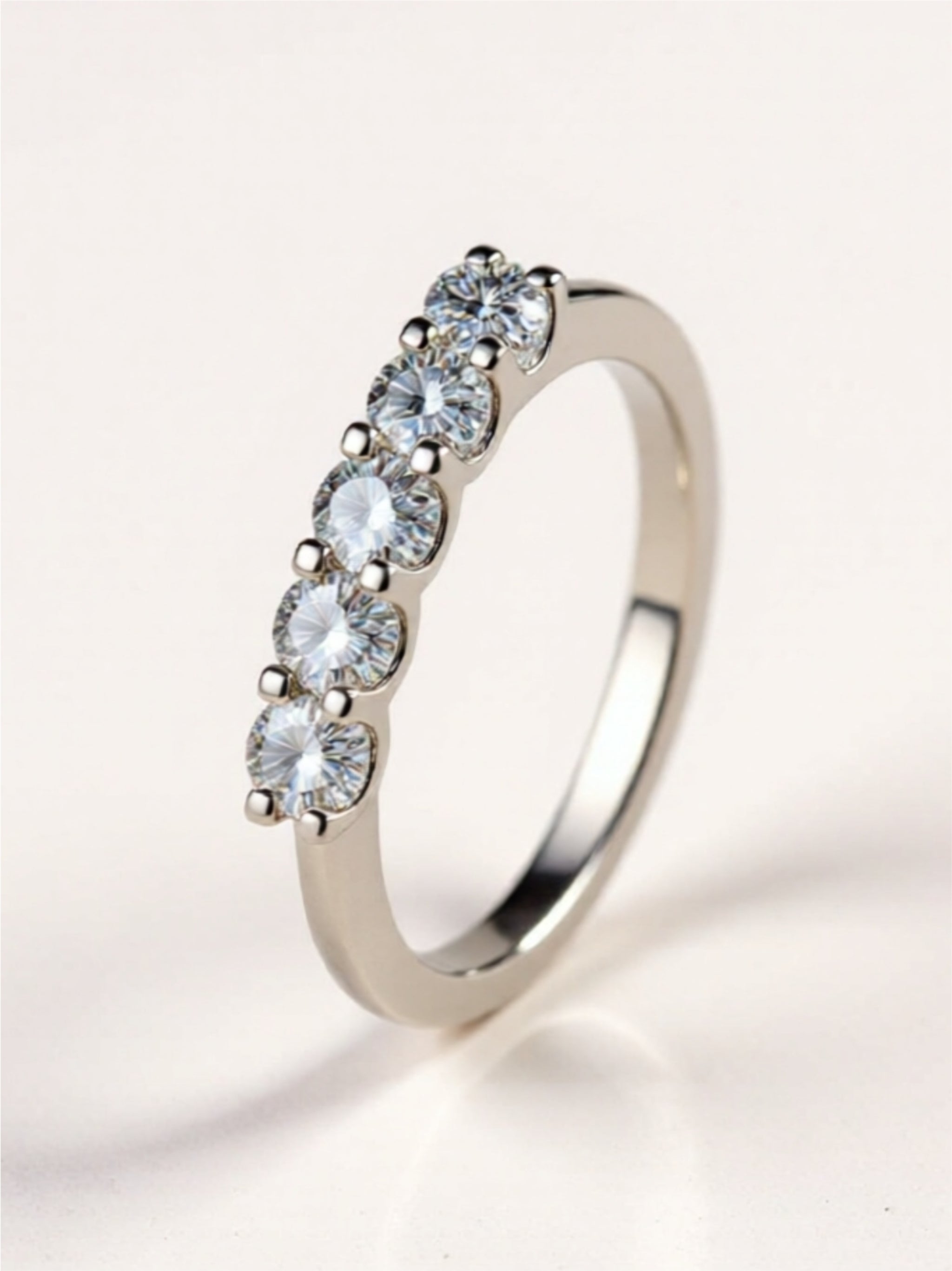 Five-Stone Moissanite Band Ring | Sterling Silver