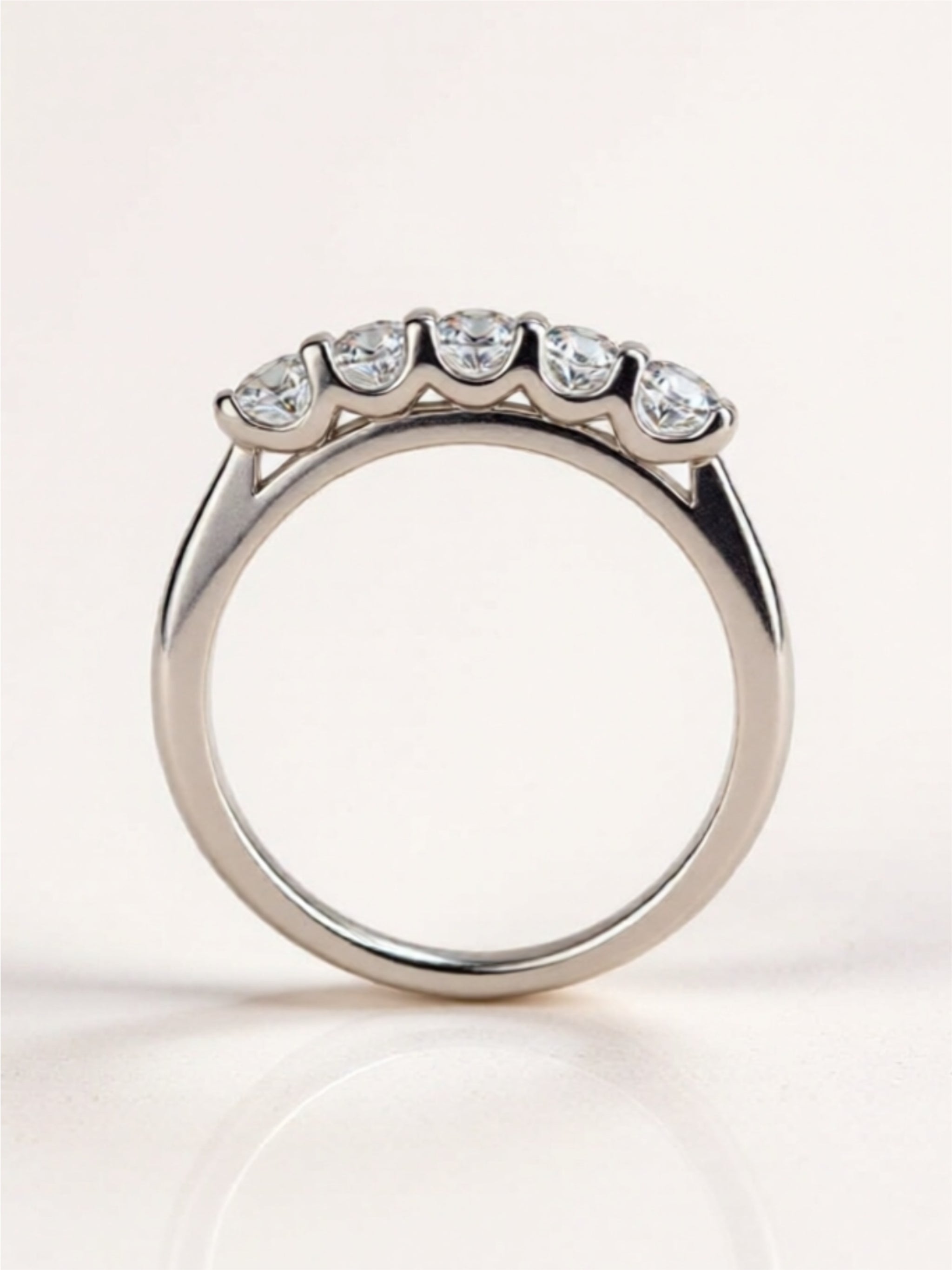 Five-Stone Moissanite Band Ring | Sterling Silver