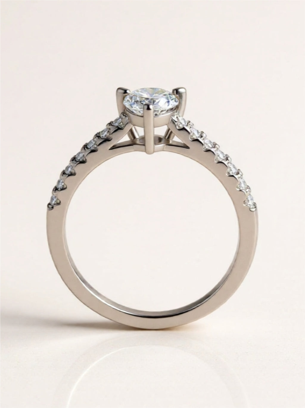 Pear-Shaped Moissanite Engagement Ring | Sterling Silver